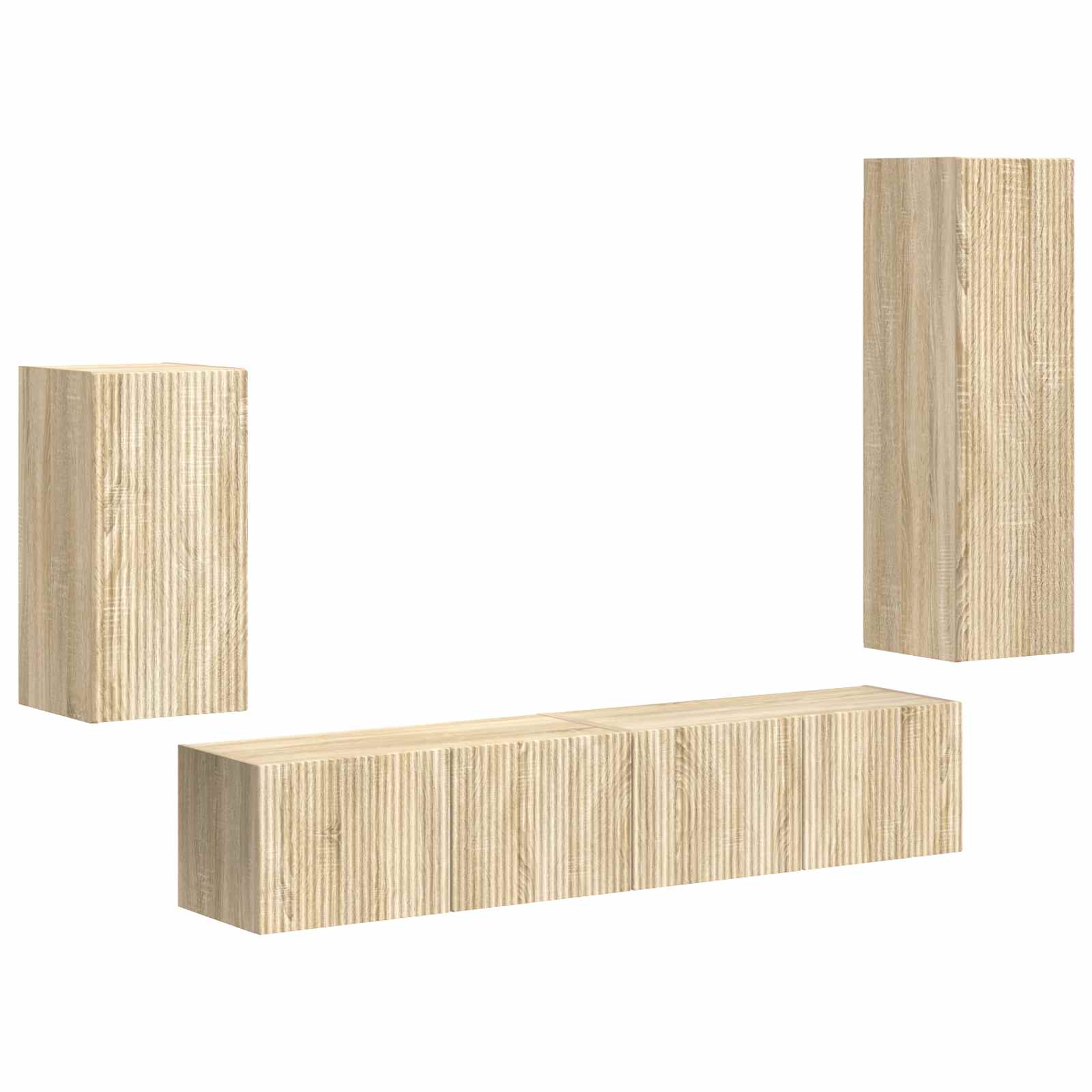 Set TV komoda Zidne 4 pcs Sonoma hrast Konstruirano drvo