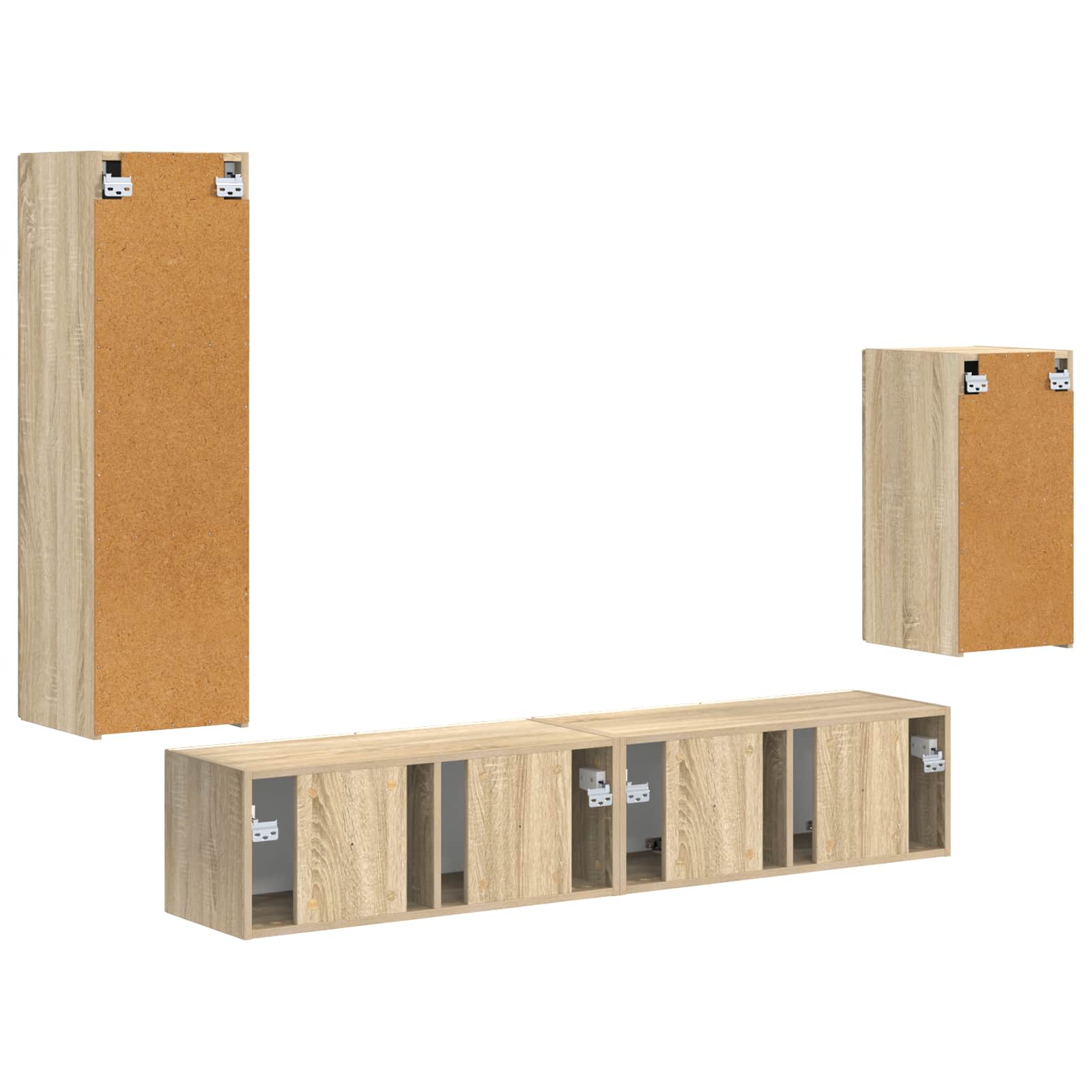 Set TV komoda Zidne 4 pcs Sonoma hrast Konstruirano drvo