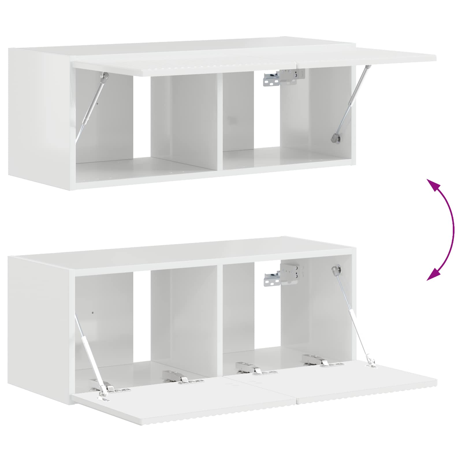 Set TV komoda Zidne 4 pcs Visoki sjaj bijela Konstruirano drvo