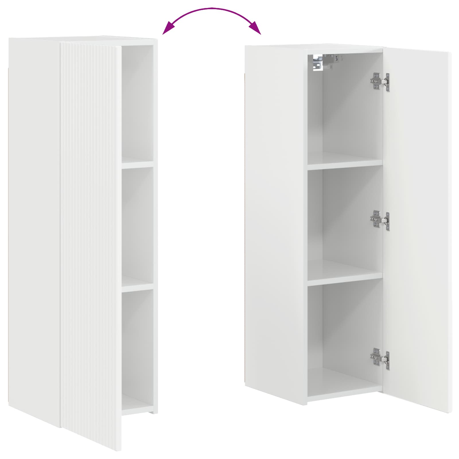 Set TV komoda Zidne 4 pcs Visoki sjaj bijela Konstruirano drvo