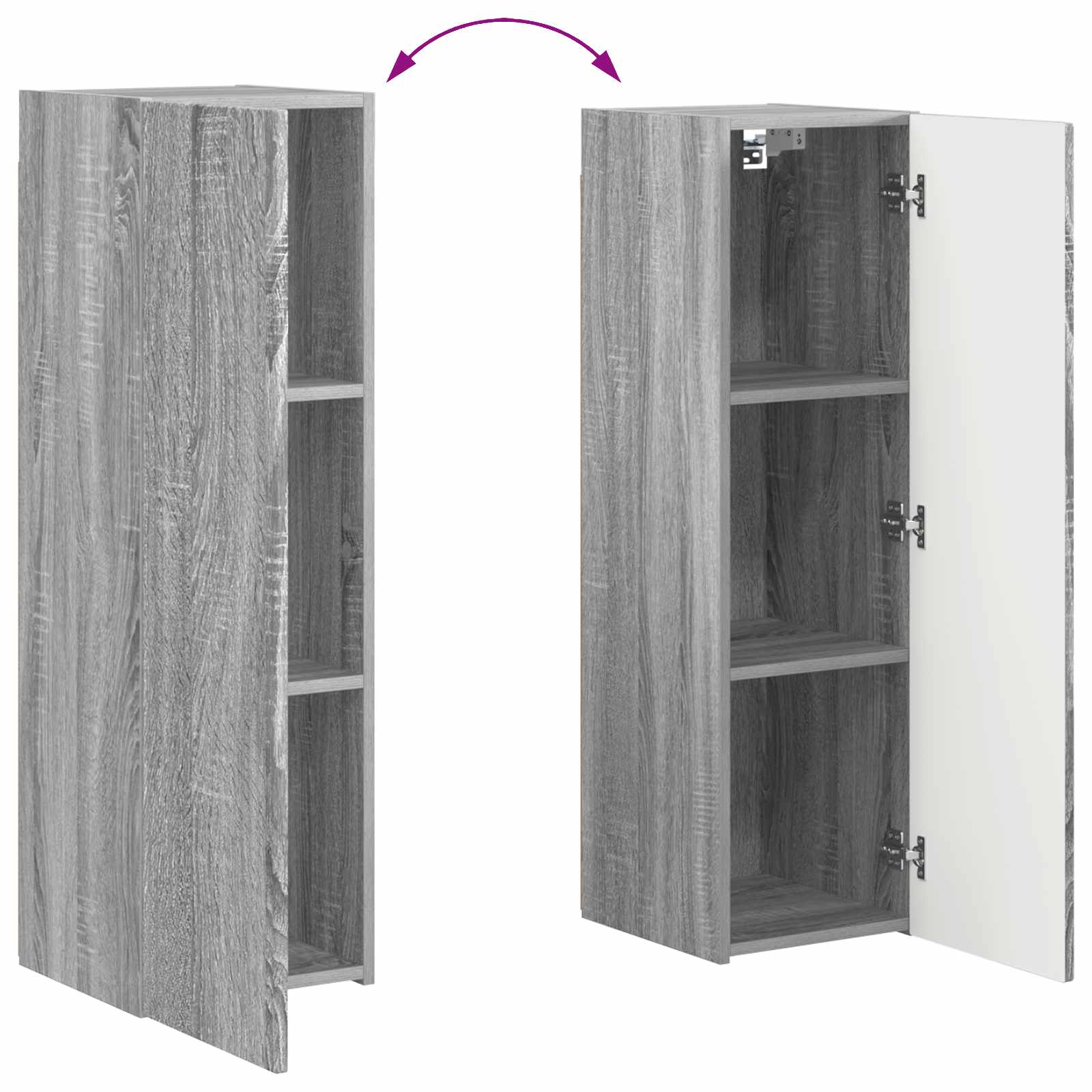 Set TV komoda Zidne 4 pcs Siva Sonoma Konstruirano drvo