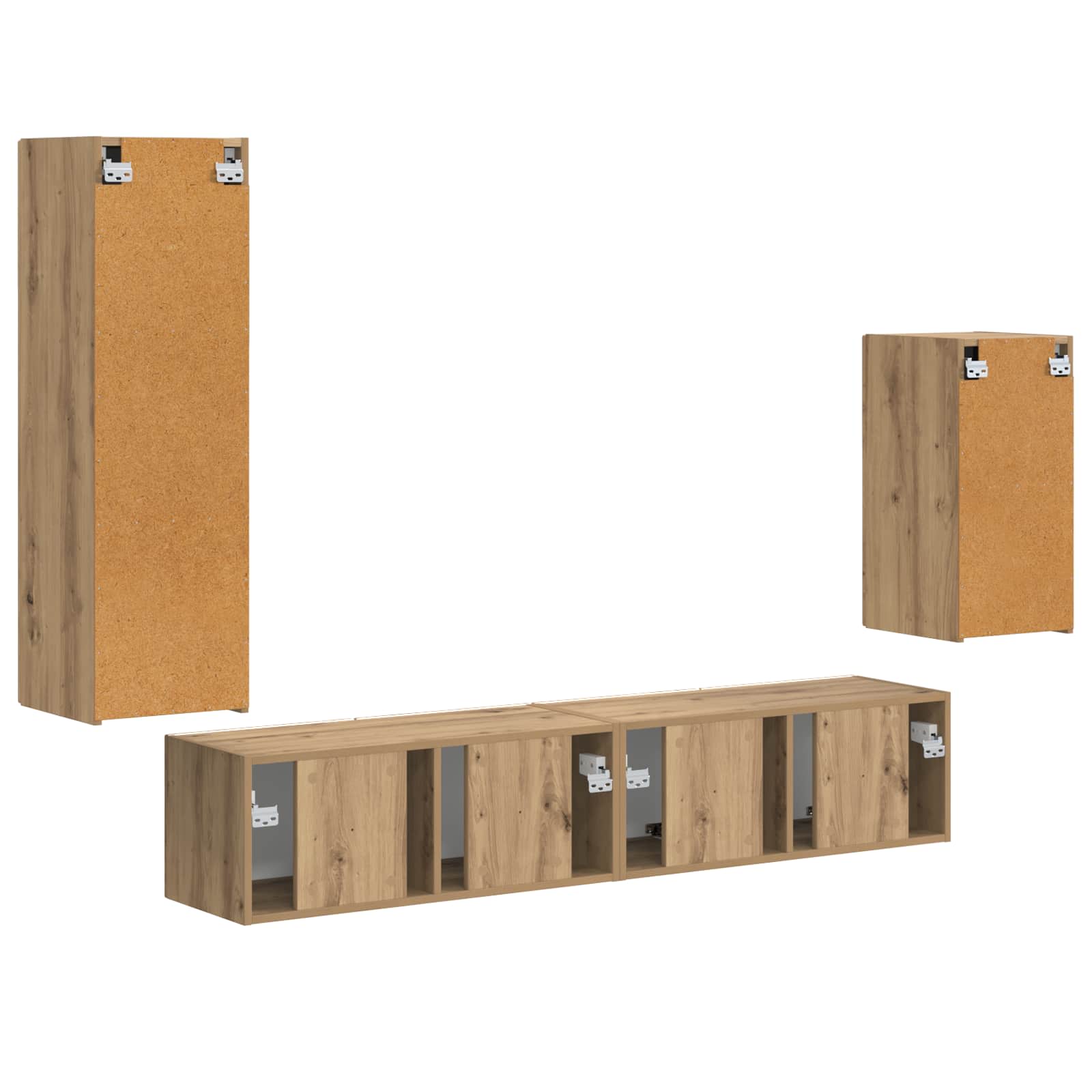 Set TV komoda Zidne 4 pcs Umjetnički hrast Konstruirano drvo