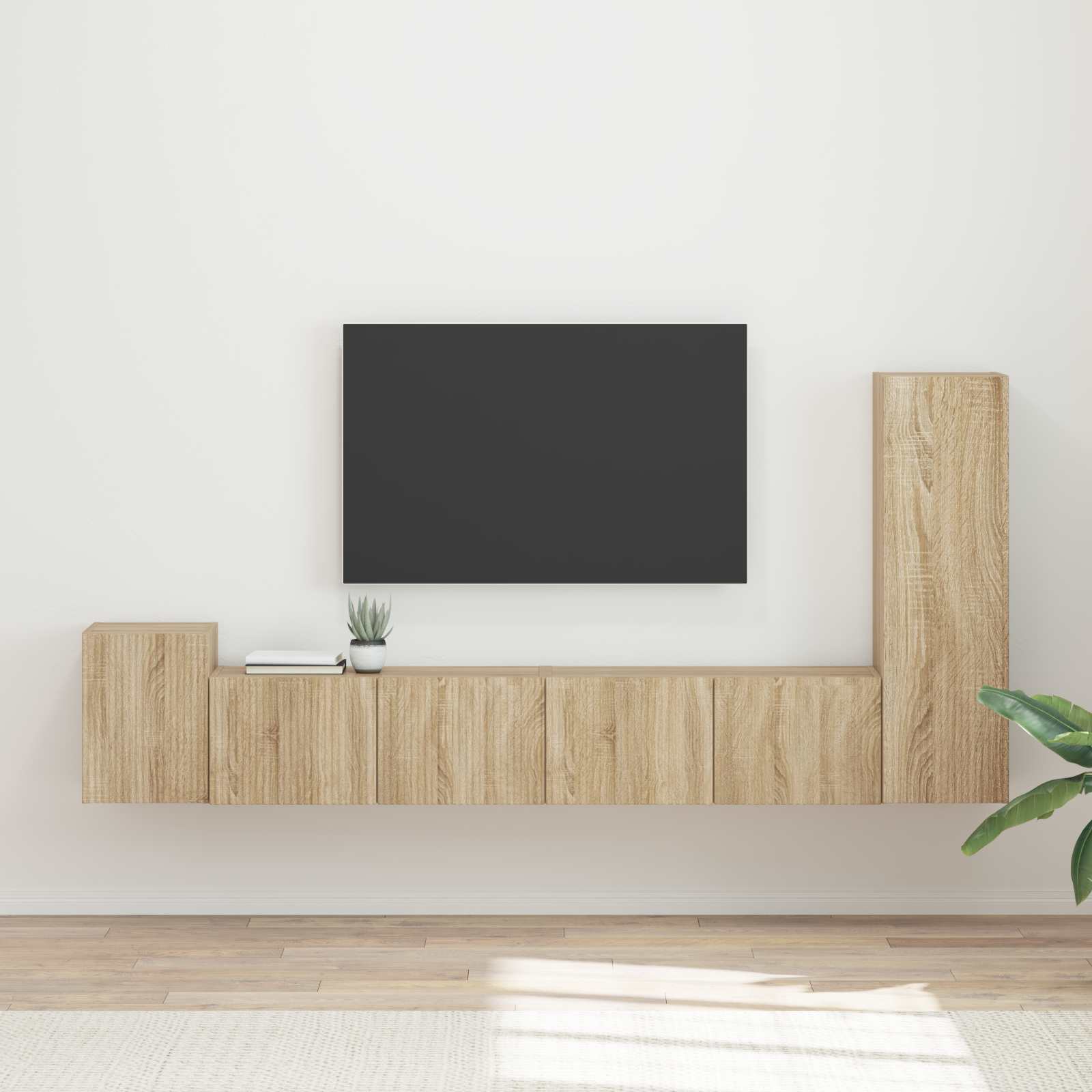 Set TV komoda Zidne 3 pcs Sonoma hrast Konstruirano drvo
