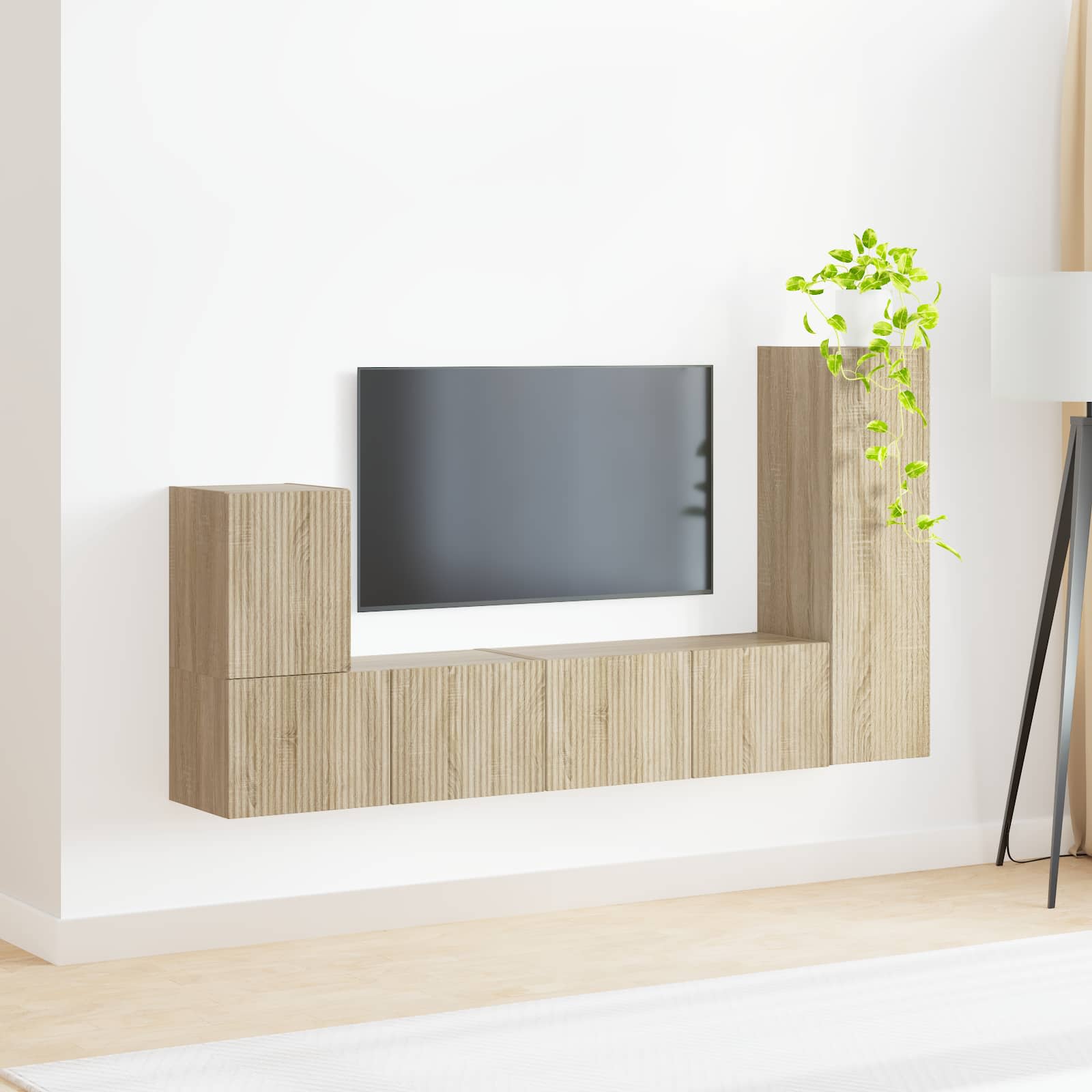 Set TV komoda Zidne 3 pcs Sonoma hrast Konstruirano drvo