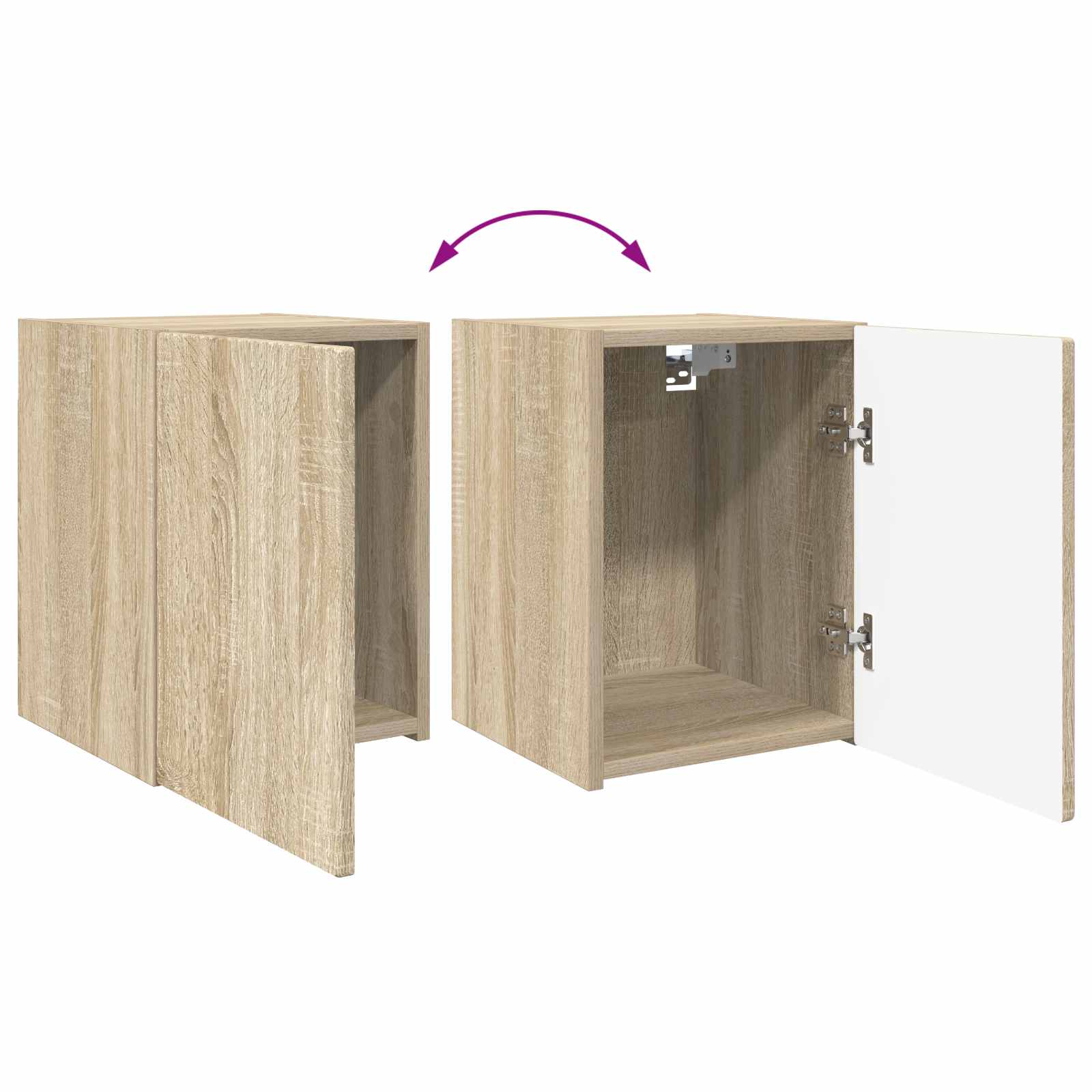 Set TV komoda Zidne 3 pcs Sonoma hrast Konstruirano drvo