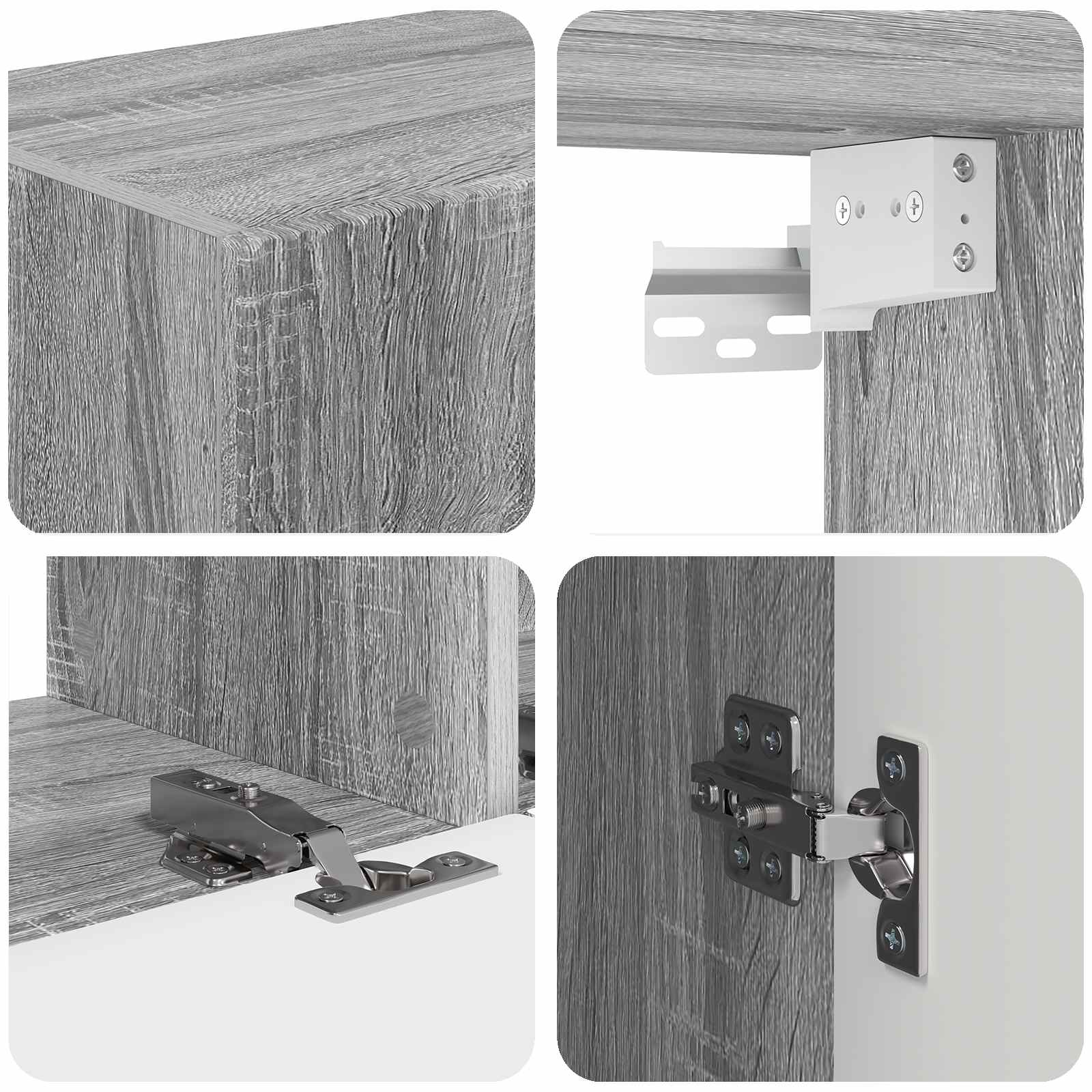 Set TV komoda Zidne 3 pcs Siva Sonoma Konstruirano drvo
