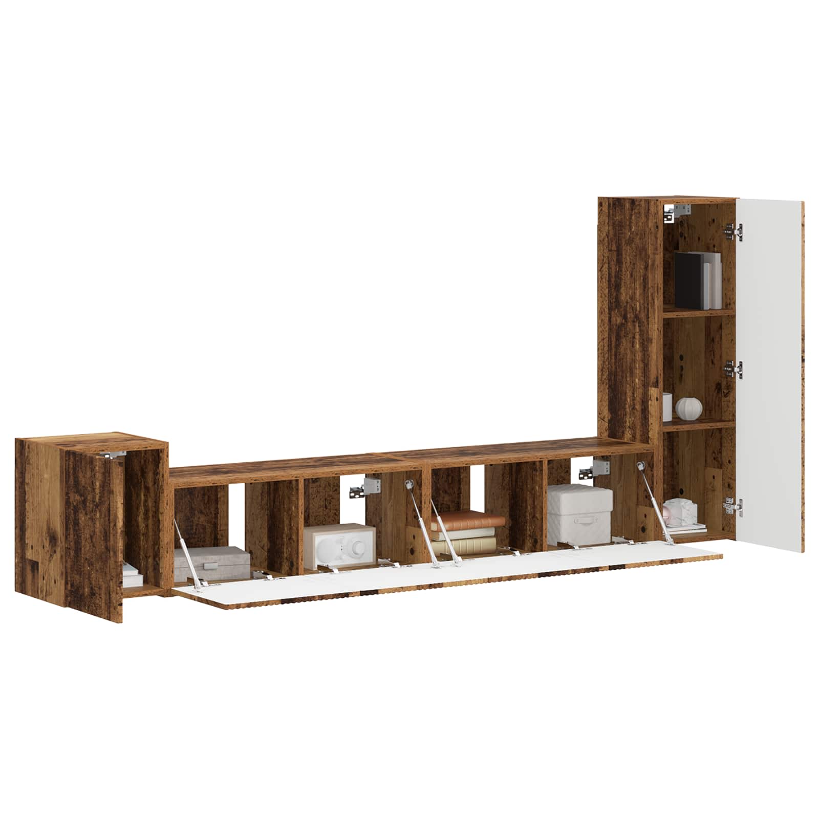 Set TV komoda Zidne 3 pcs Staro drvo Konstruirano drvo