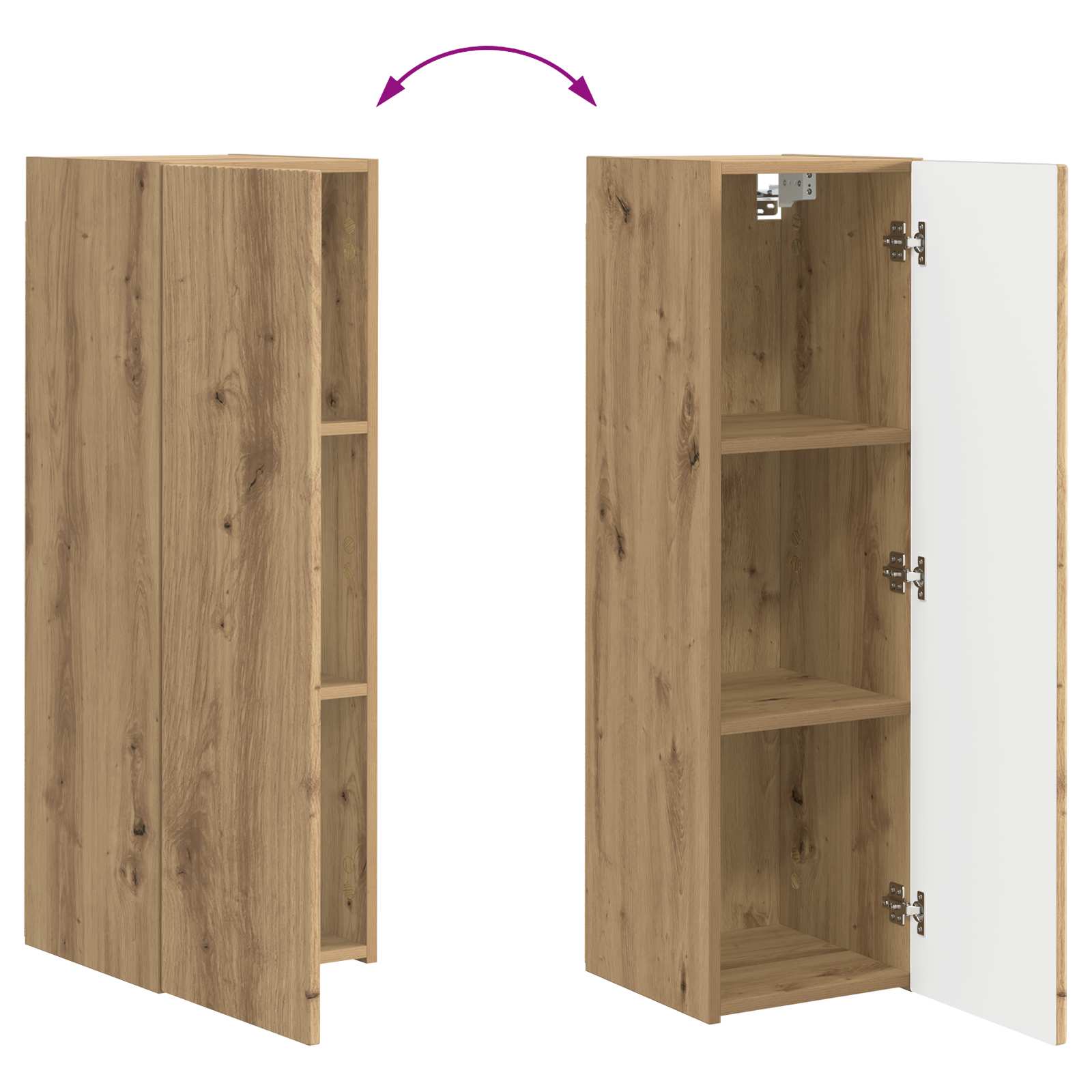 Set TV komoda Zidne 3 pcs Umjetnički hrast Konstruirano drvo