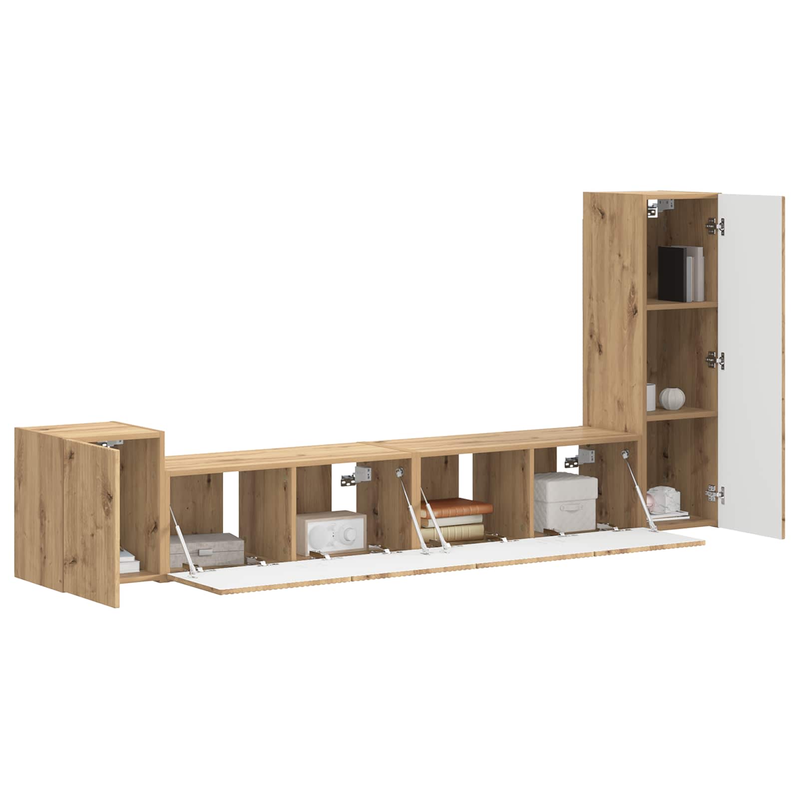 Set TV komoda Zidne 3 pcs Umjetnički hrast Konstruirano drvo