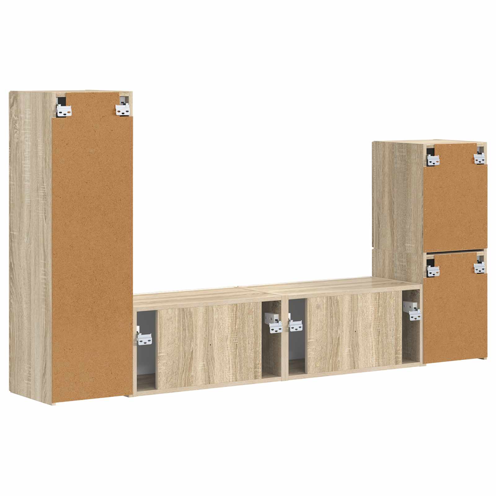 Set TV komoda Zidne 4 pcs Sonoma hrast Konstruirano drvo