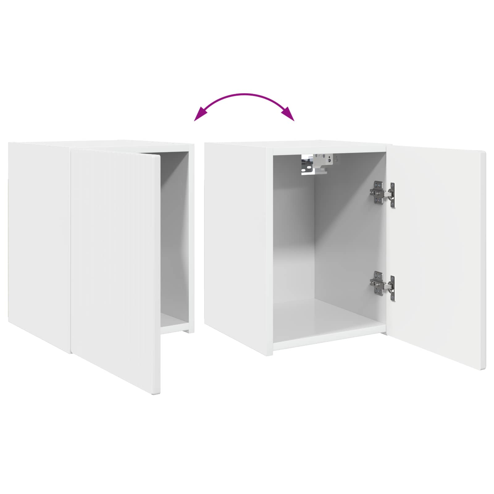 Set TV komoda Zidne 4 pcs Visoki sjaj bijela Konstruirano drvo