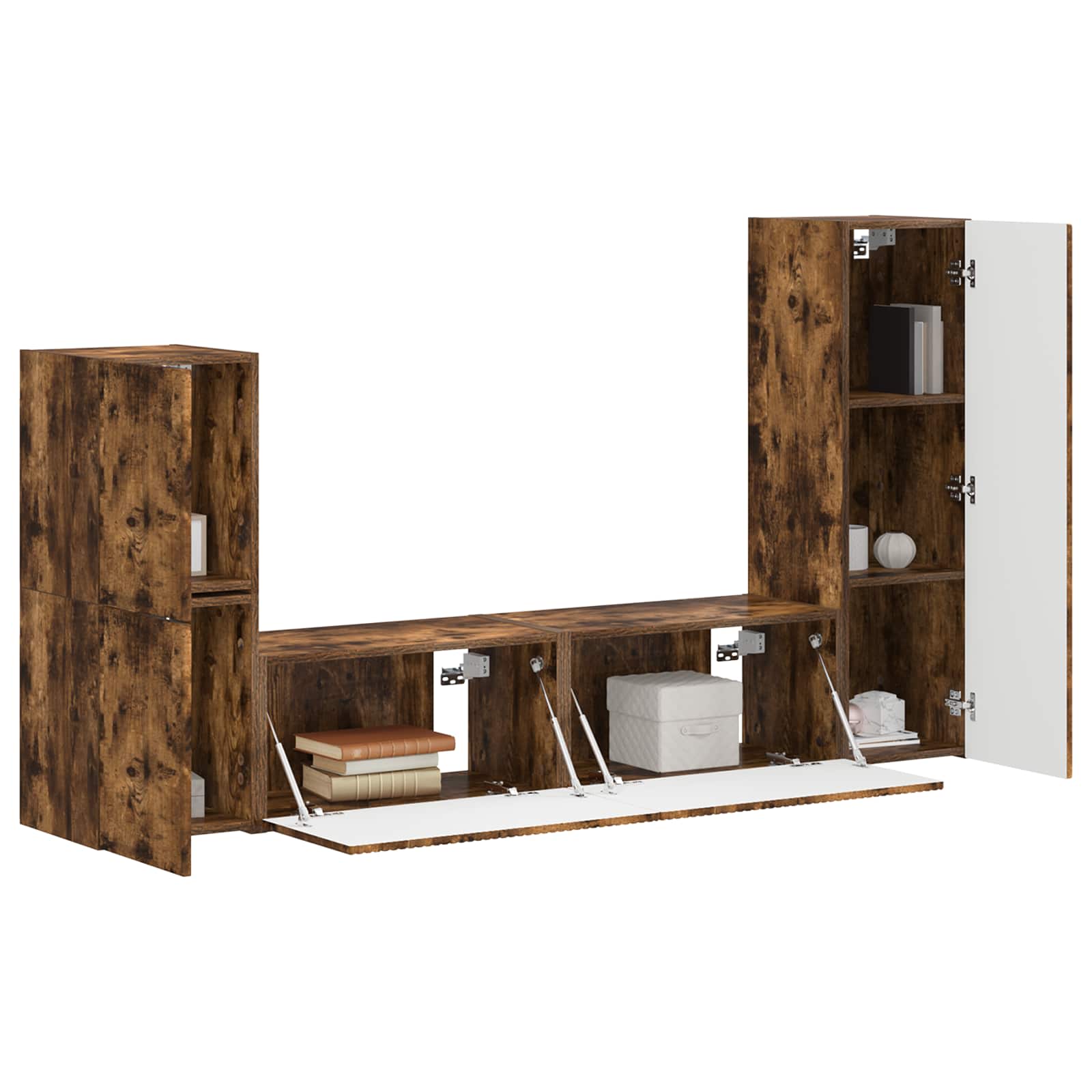Set TV komoda Zidne 4 pcs Dimljeni hrast Konstruirano drvo