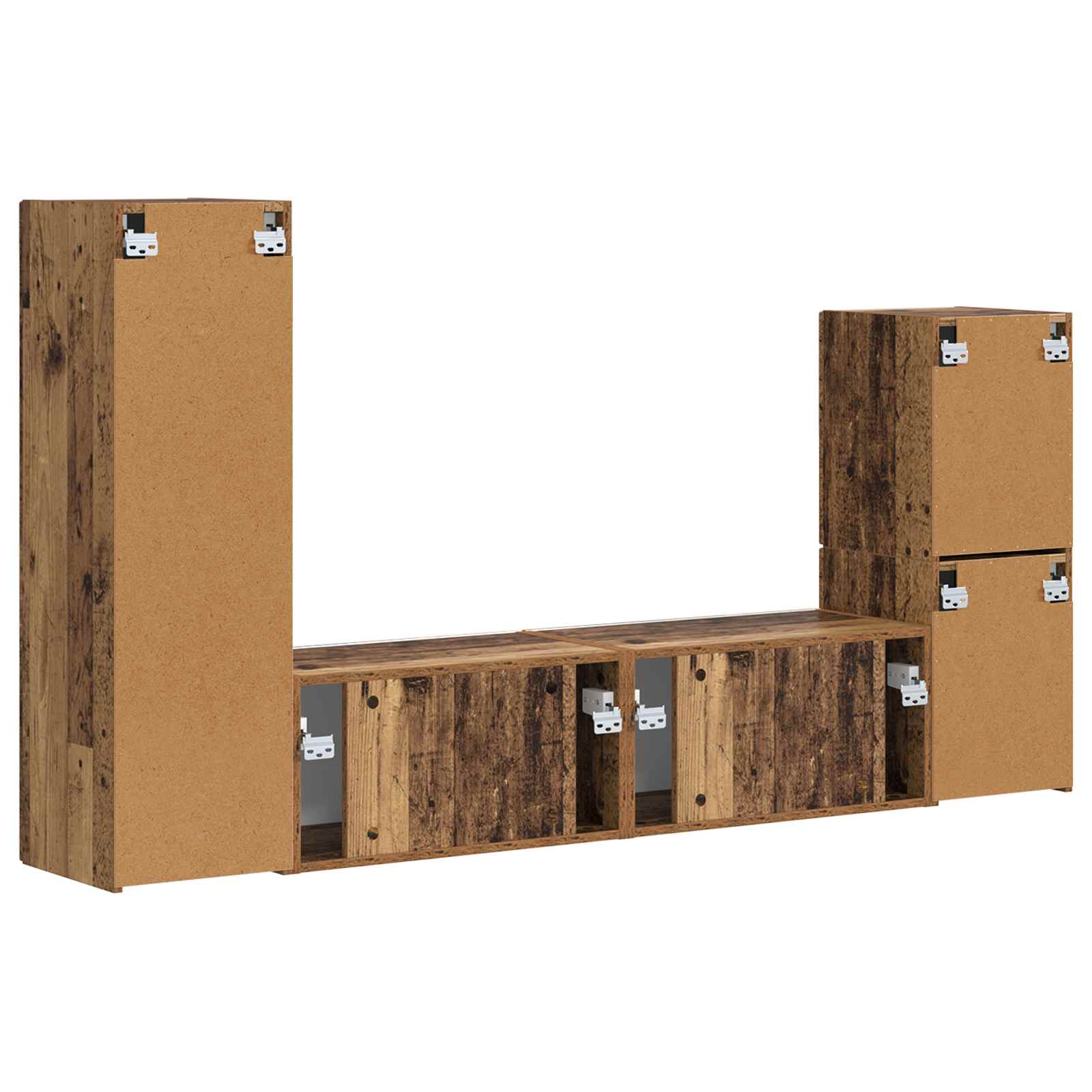 Set TV komoda Zidne 4 pcs Staro drvo Konstruirano drvo