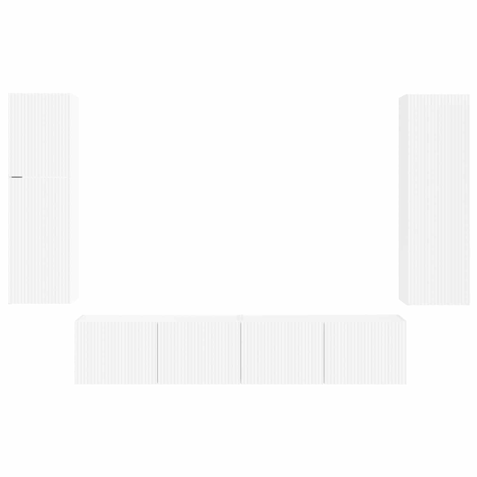 Set TV komoda Zidne 4 pcs Bijelo Konstruirano drvo