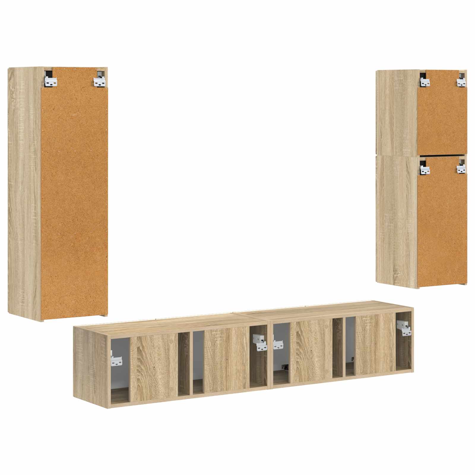 Set TV komoda Zidne 4 pcs Sonoma hrast Konstruirano drvo