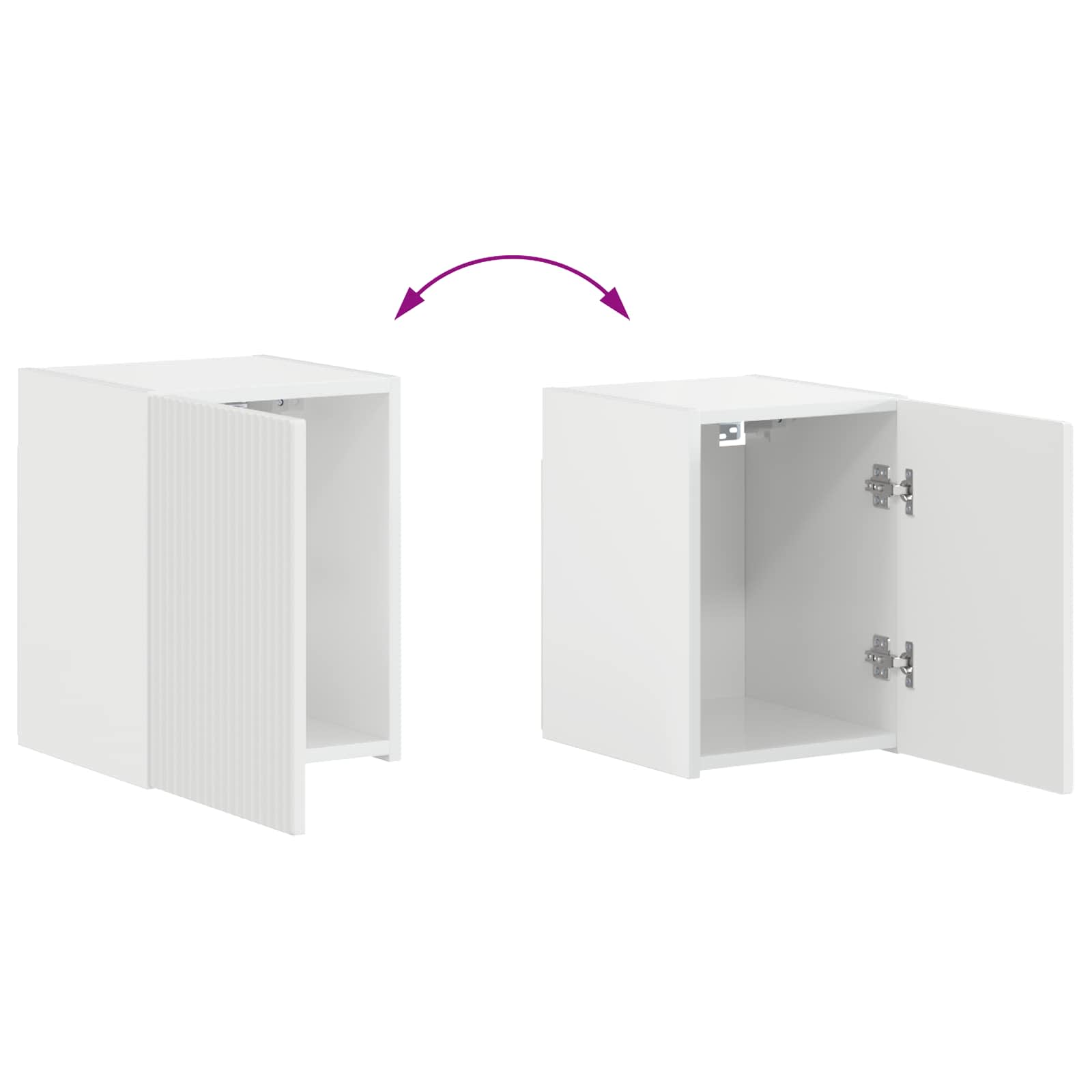 Set TV komoda Zidne 4 pcs Visoki sjaj bijela Konstruirano drvo