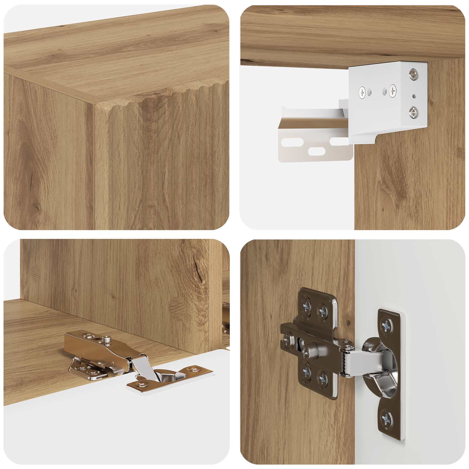 Set TV komoda Zidne 4 pcs Umjetnički hrast Konstruirano drvo