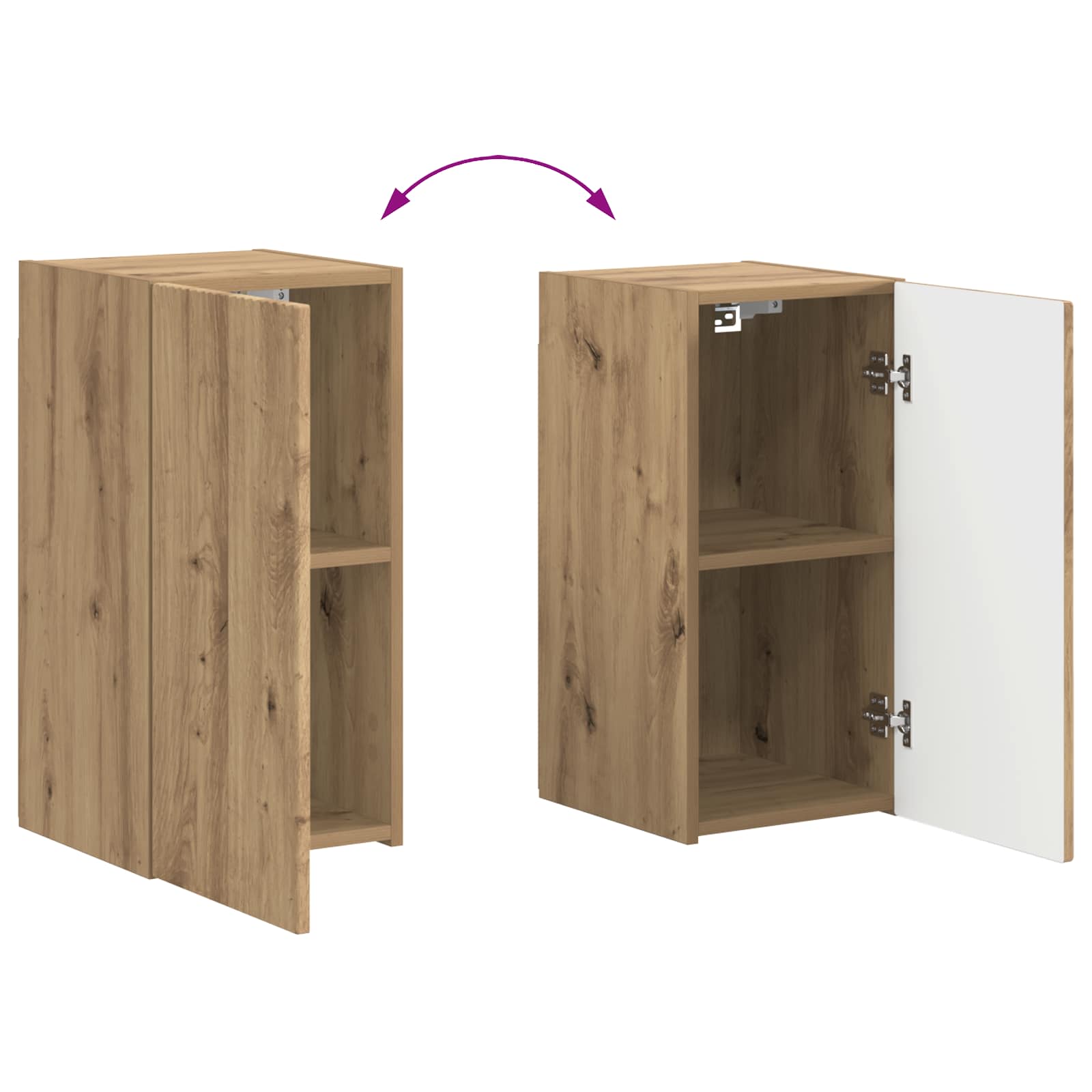 Set TV komoda Zidne 4 pcs Umjetnički hrast Konstruirano drvo