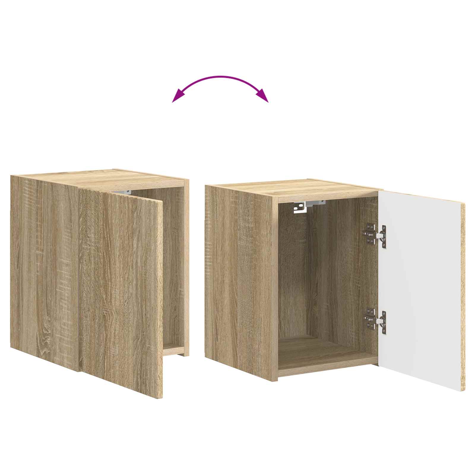 Set TV komoda Zidne 4 pcs Sonoma hrast Konstruirano drvo