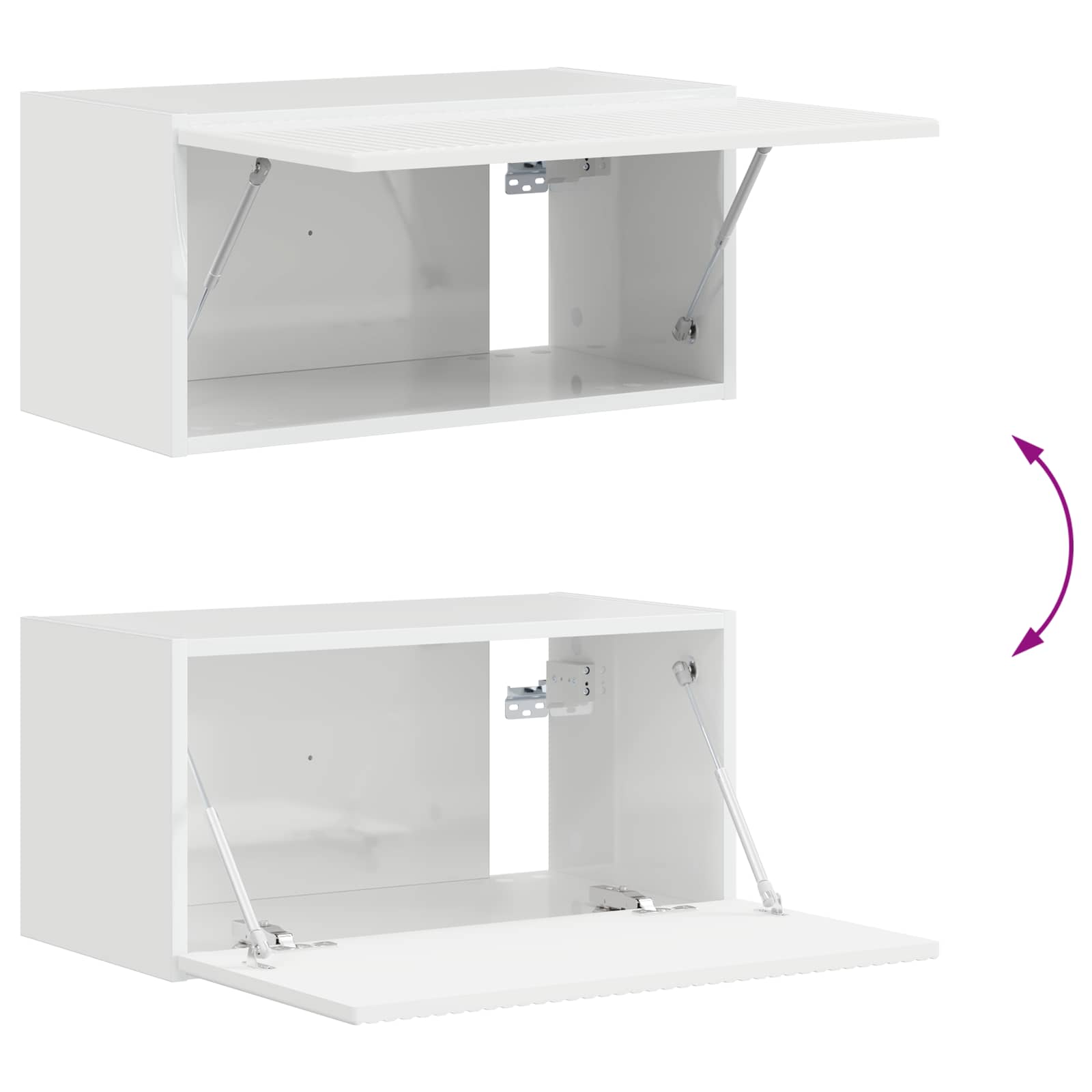 Set TV komoda Zidne 4 pcs Visoki sjaj bijela Konstruirano drvo