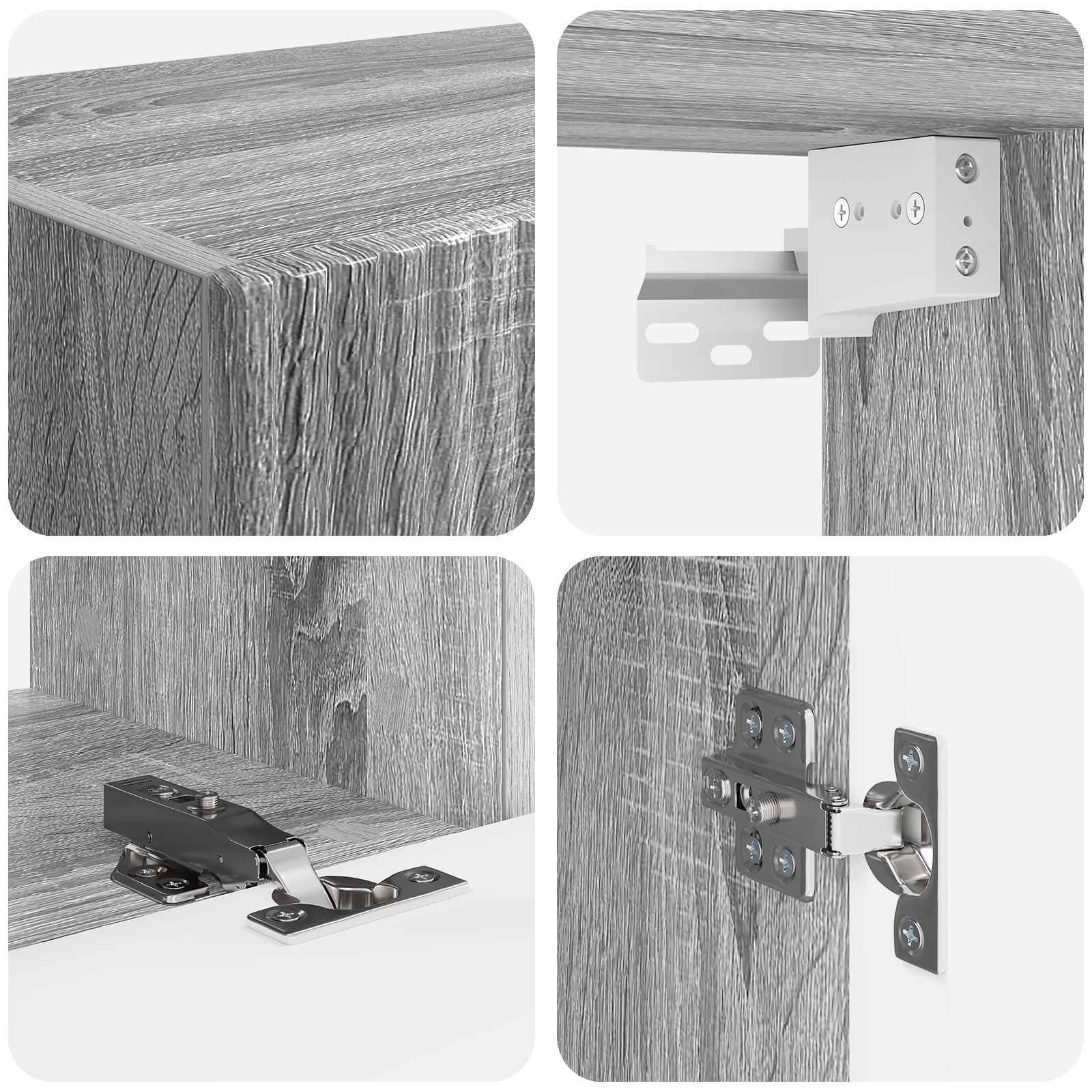 Set TV komoda Zidne 4 pcs Siva Sonoma Konstruirano drvo