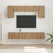 Set TV komoda Zidne 5 pcs Bijelo Konstruirano drvo