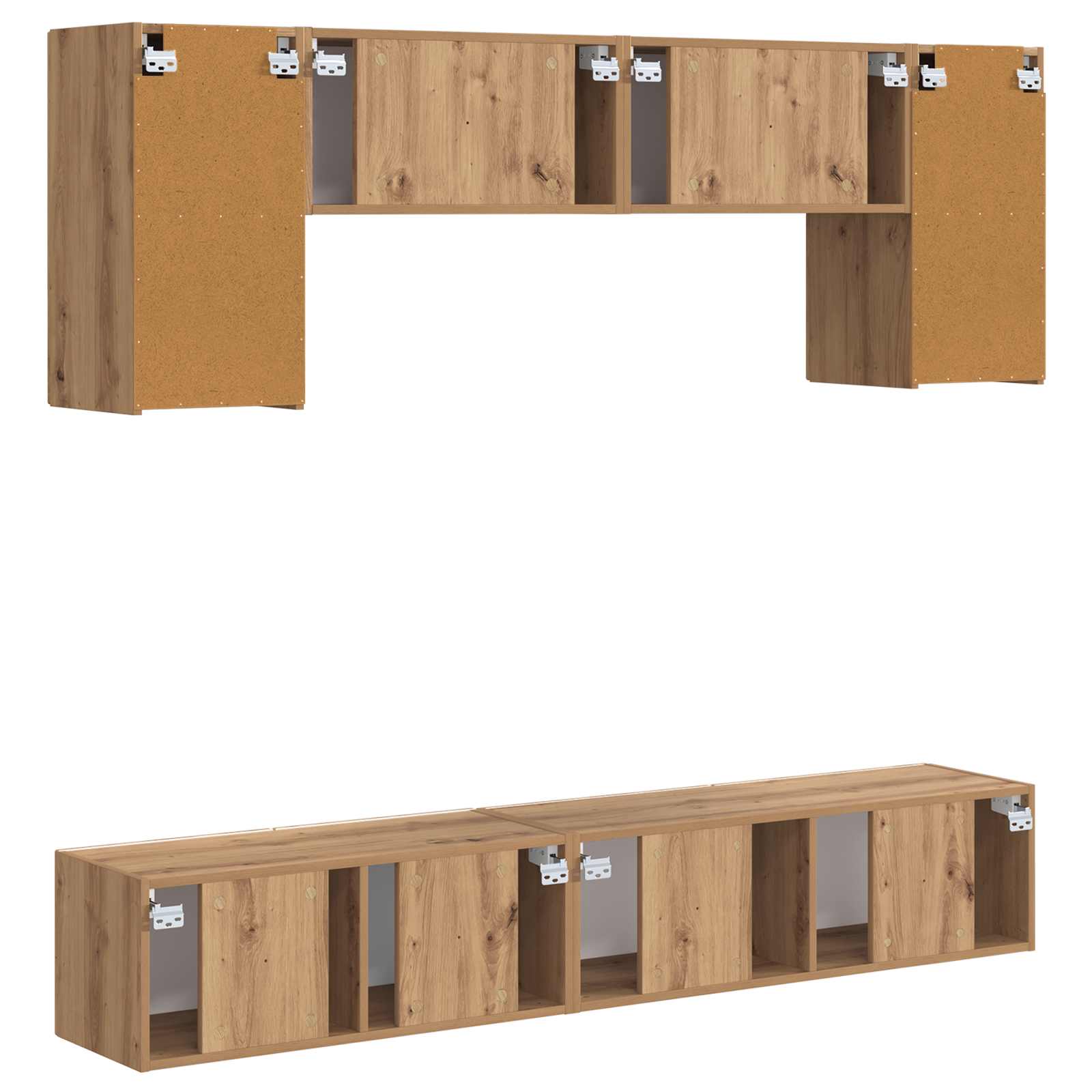 Set TV komoda Zidne 5 pcs Staro drvo Konstruirano drvo