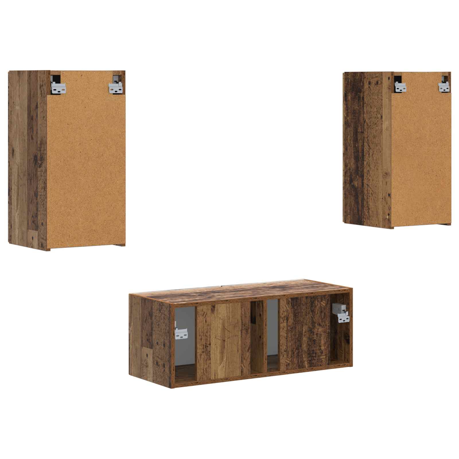 Set TV komoda Zidne 6 pcs Staro drvo Konstruirano drvo