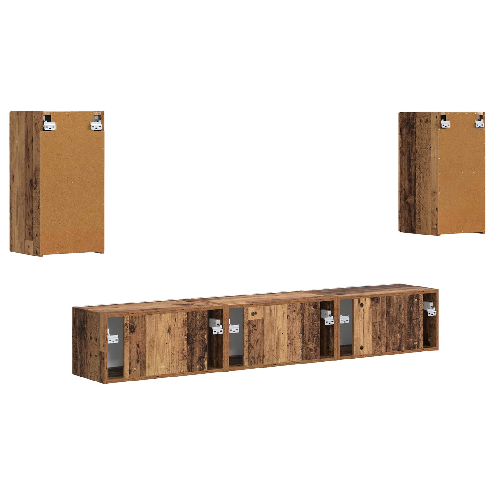 Set TV komoda Zidne 5 pcs Staro drvo Konstruirano drvo