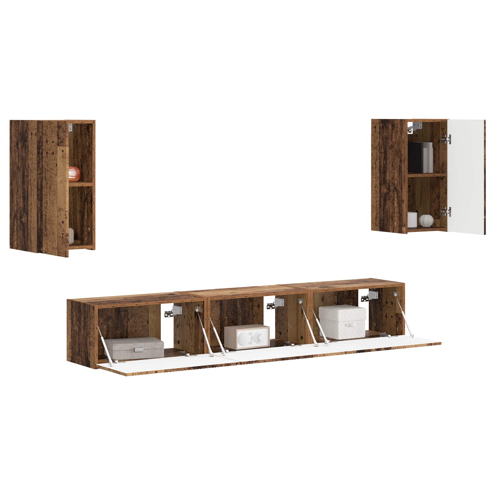 Set TV komoda Zidne 5 pcs Staro drvo Konstruirano drvo
