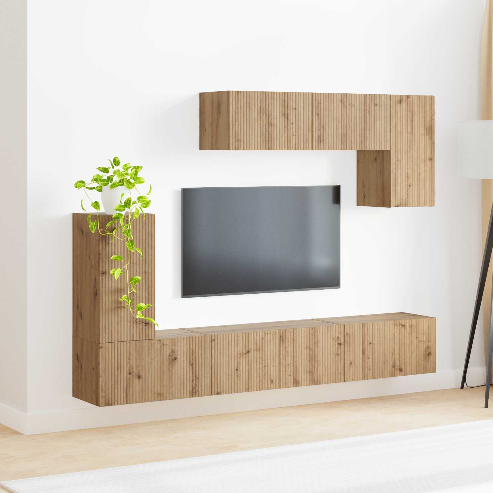 Set TV komoda Zidne 4 pcs Sonoma hrast Konstruirano drvo