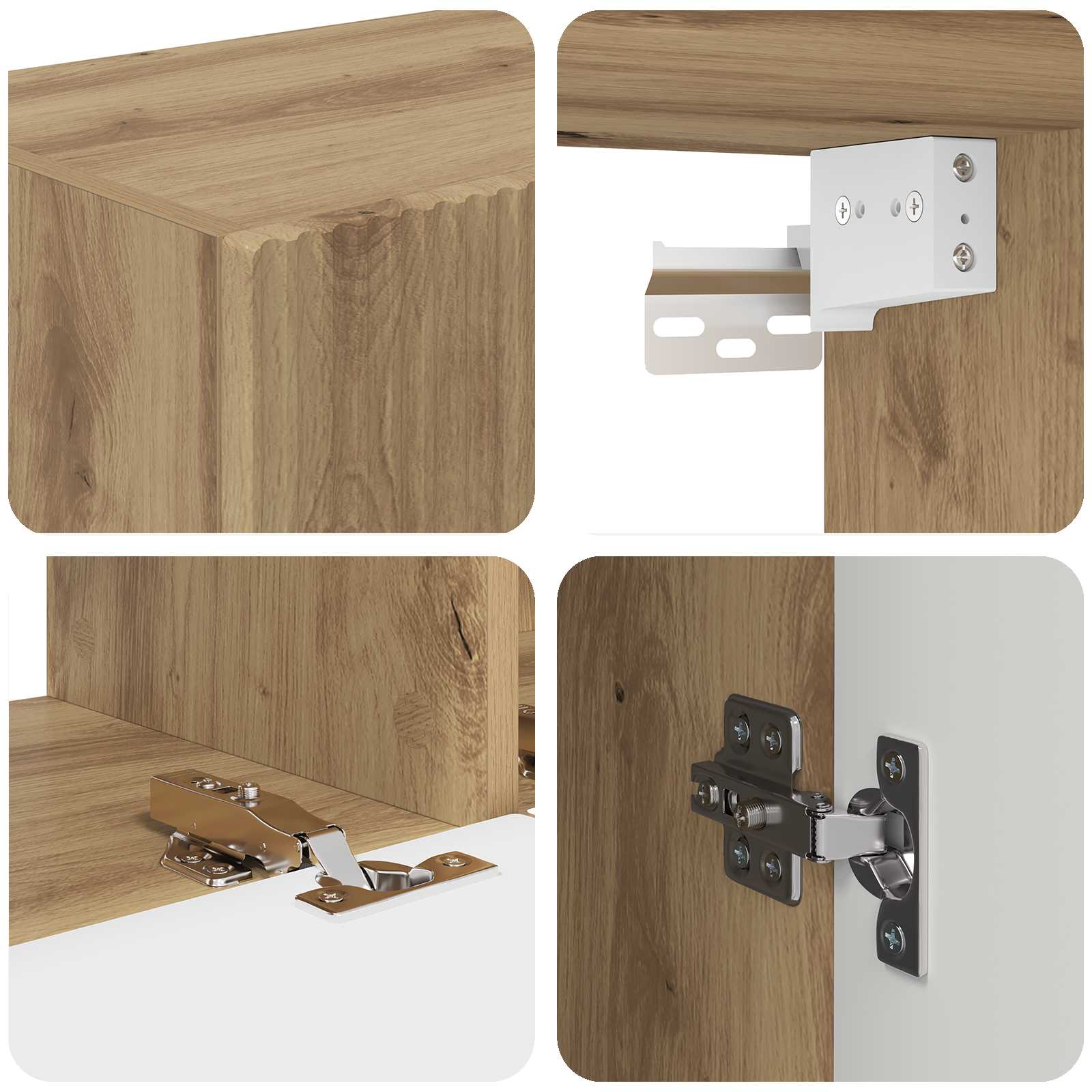 Set TV komoda Zidne 4 pcs Staro drvo Konstruirano drvo