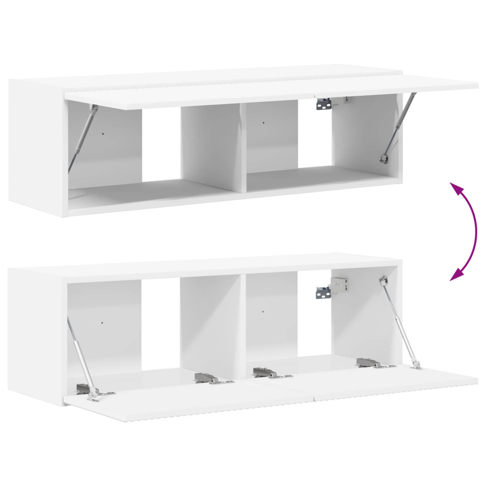 Set TV komoda Zidne 5 pcs Bijelo Konstruirano drvo
