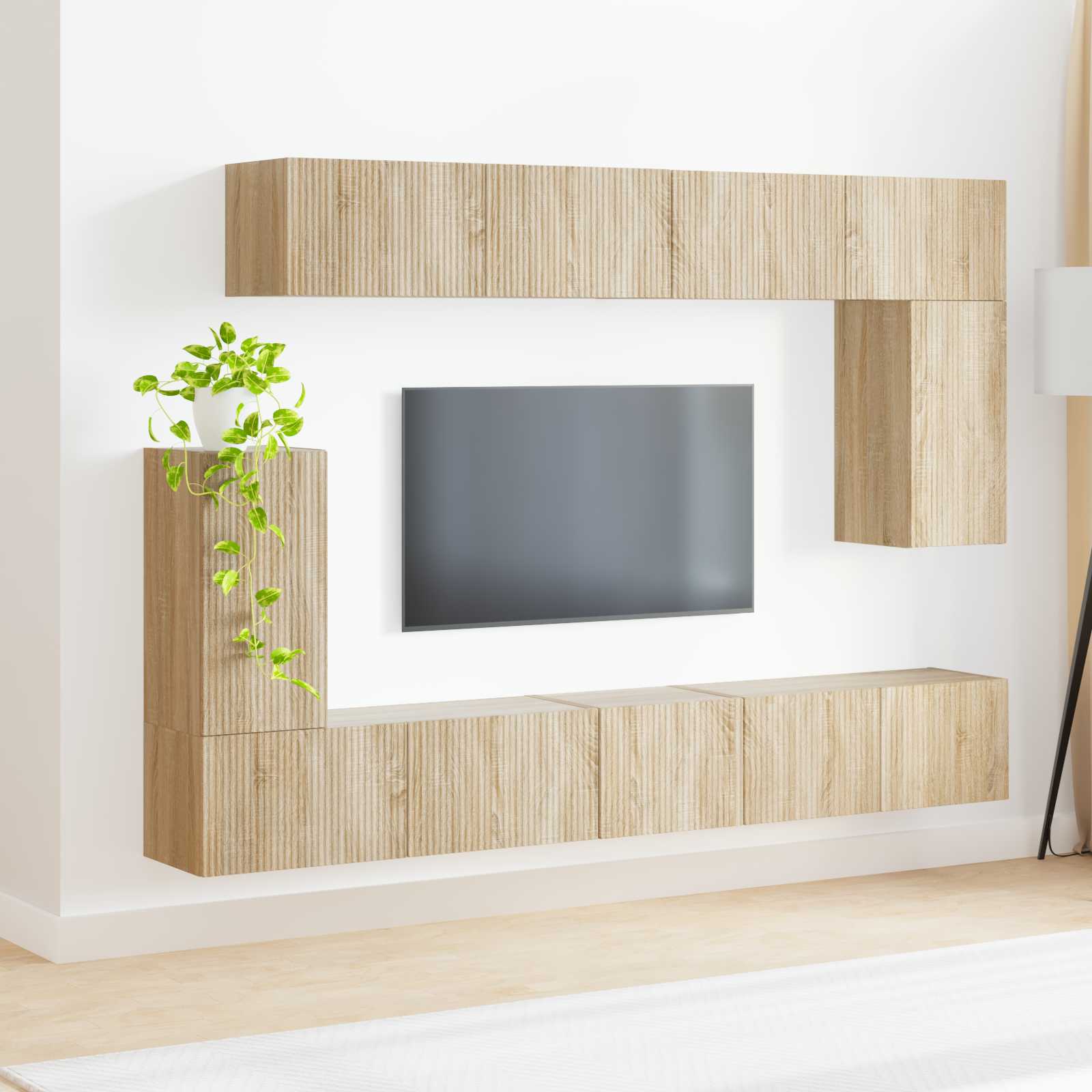 Set TV komoda Zidne 5 pcs Sonoma hrast Konstruirano drvo
