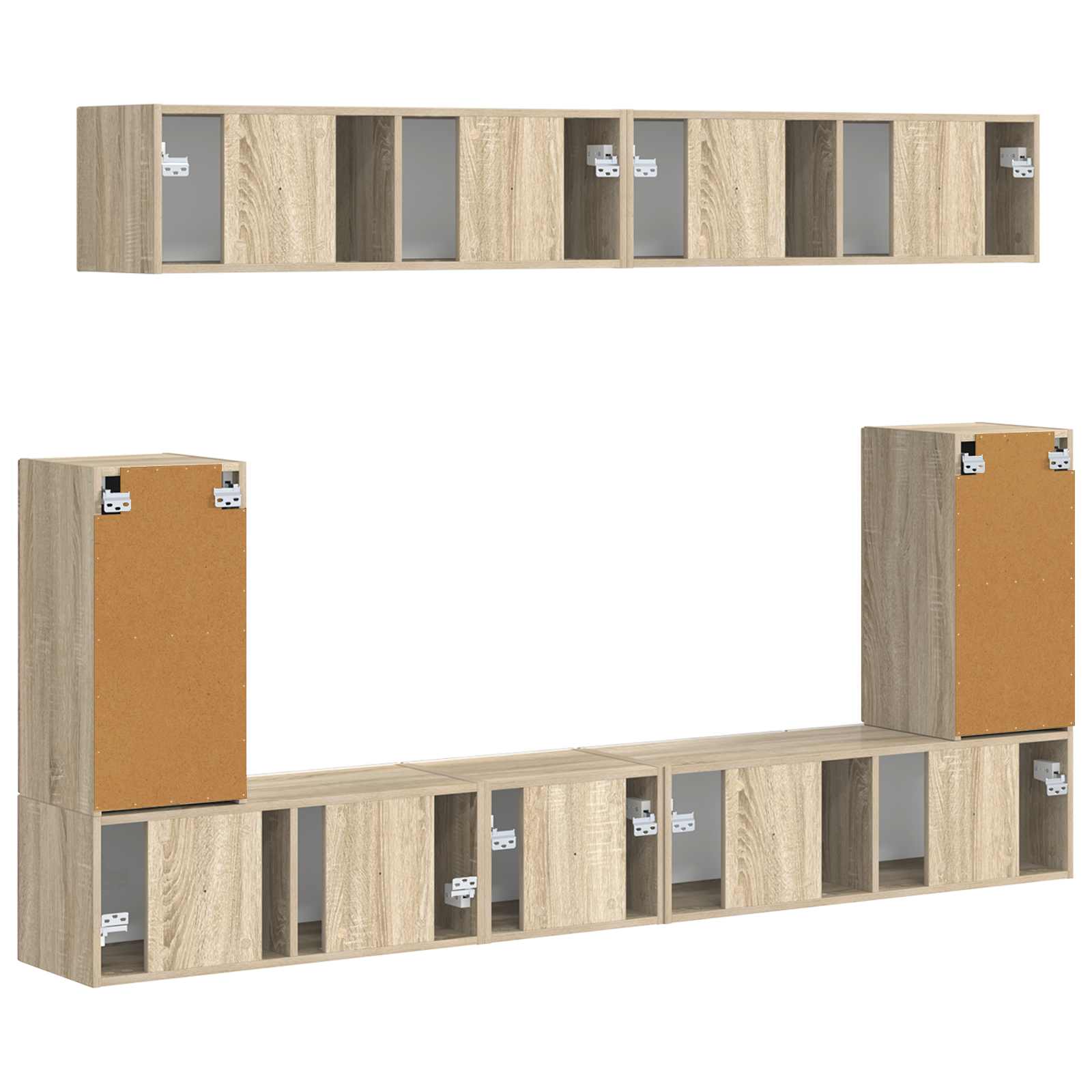 Set TV komoda Zidne 5 pcs Sonoma hrast Konstruirano drvo