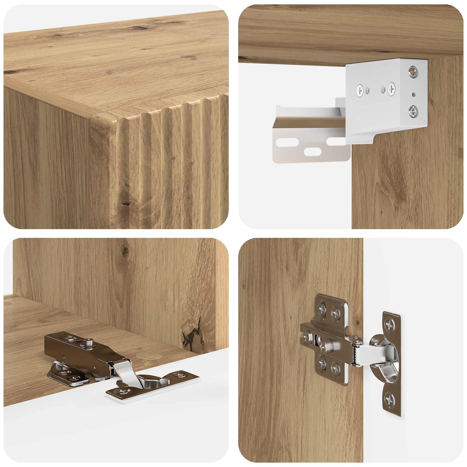 Set TV komoda 5 pcs Umjetnički hrast Konstruirano drvo