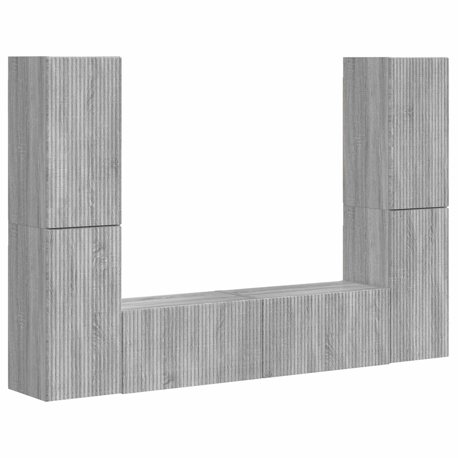 Set TV komoda 6 pcs Siva Sonoma Konstruirano drvo