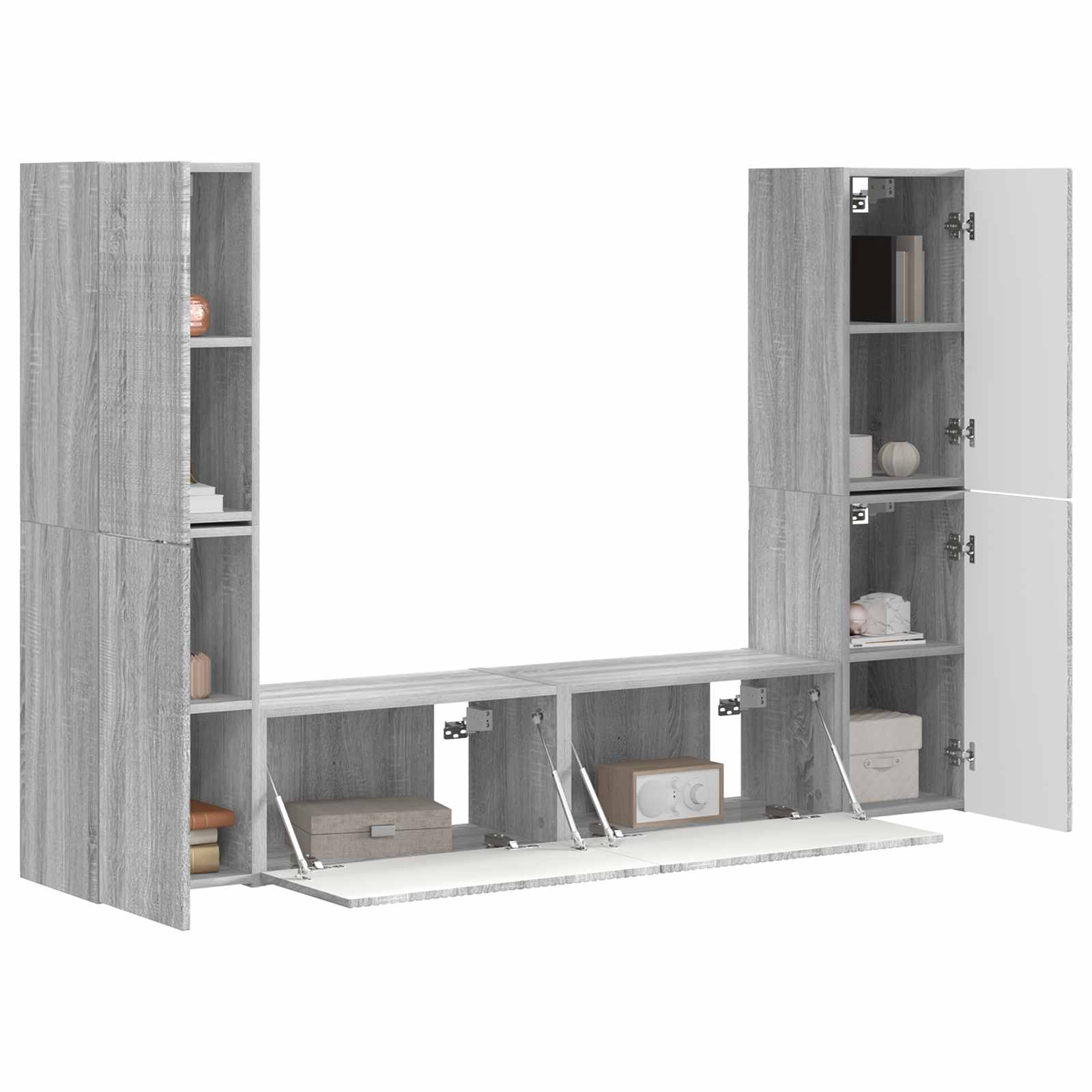 Set TV komoda 6 pcs Siva Sonoma Konstruirano drvo