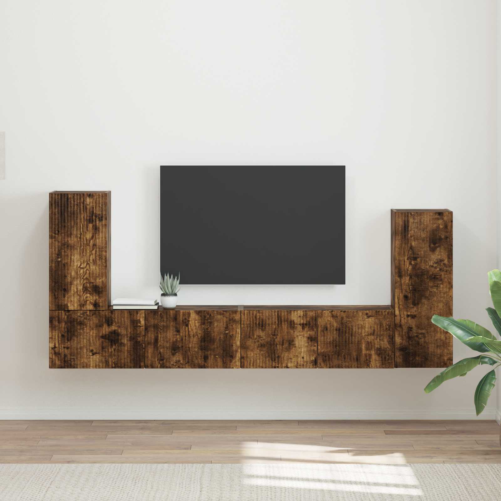 Set TV komoda 4 pcs Dimljeni hrast Konstruirano drvo