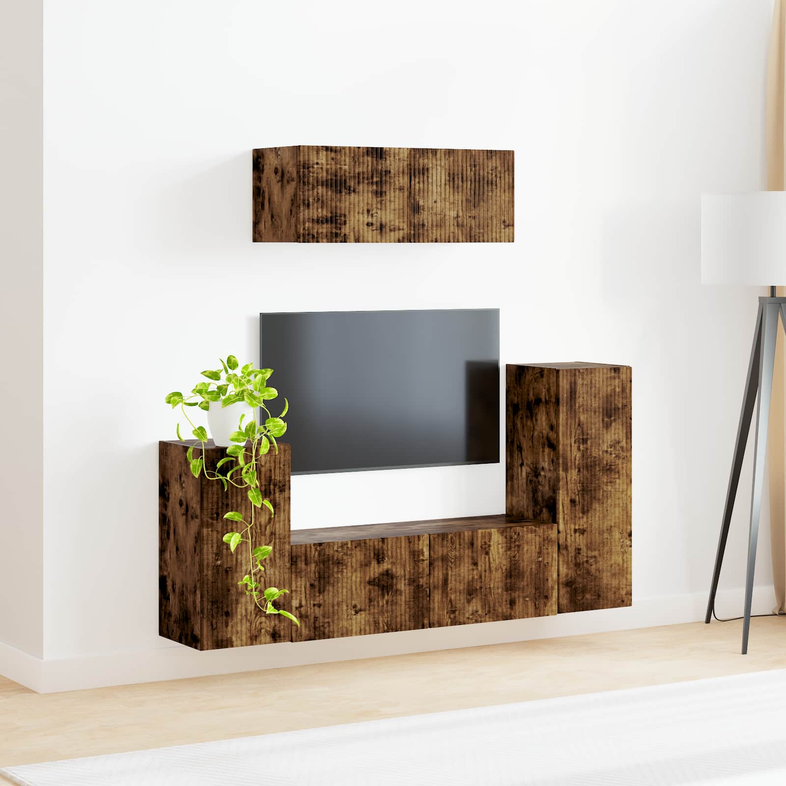 Set TV komoda 4 pcs Dimljeni hrast Konstruirano drvo