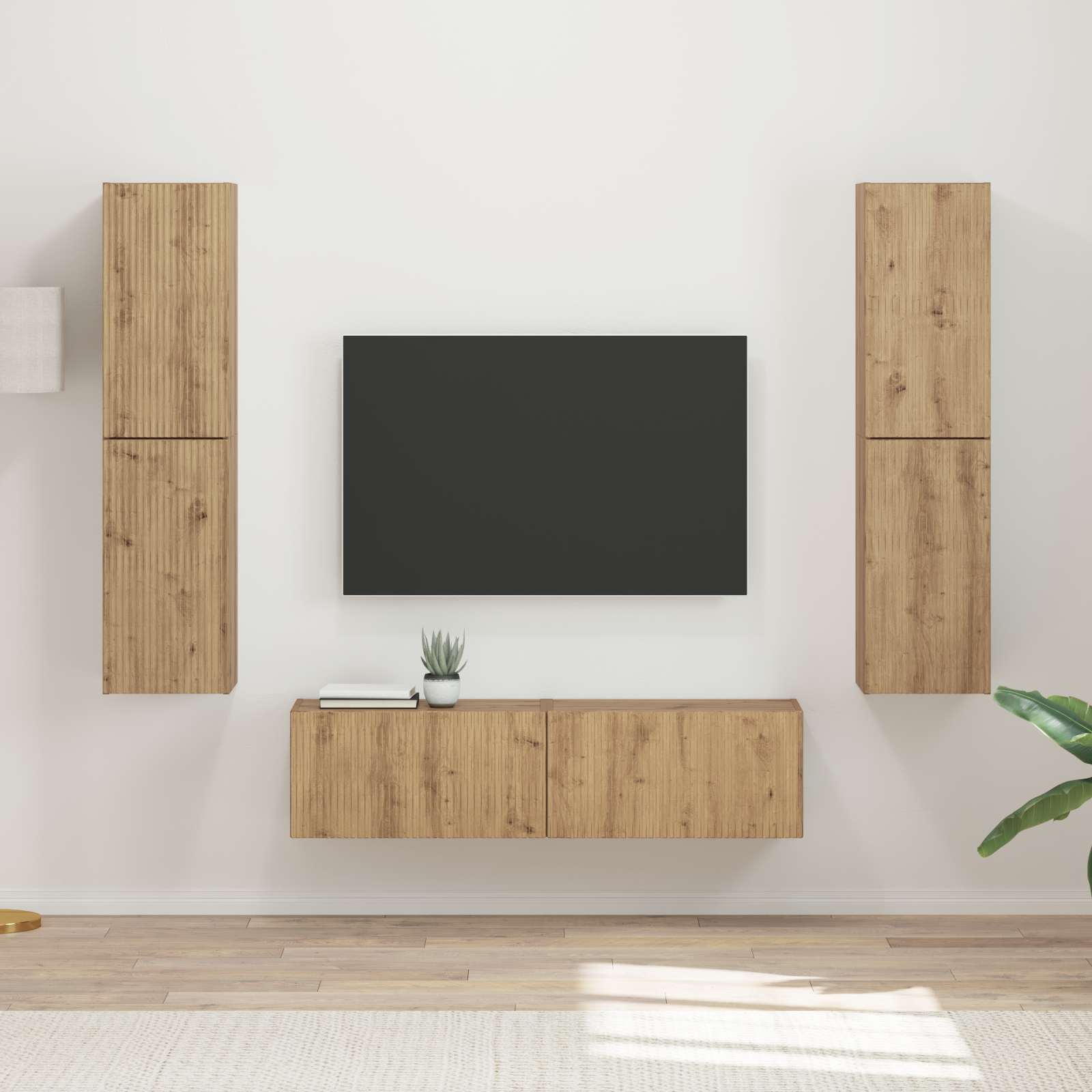 Set TV komoda 6 pcs Umjetnički hrast Konstruirano drvo