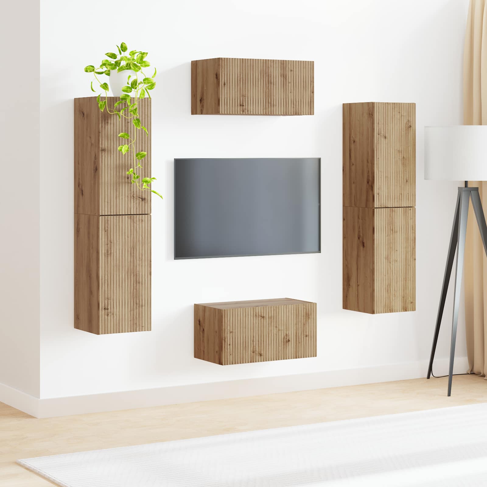 Set TV komoda 6 pcs Umjetnički hrast Konstruirano drvo