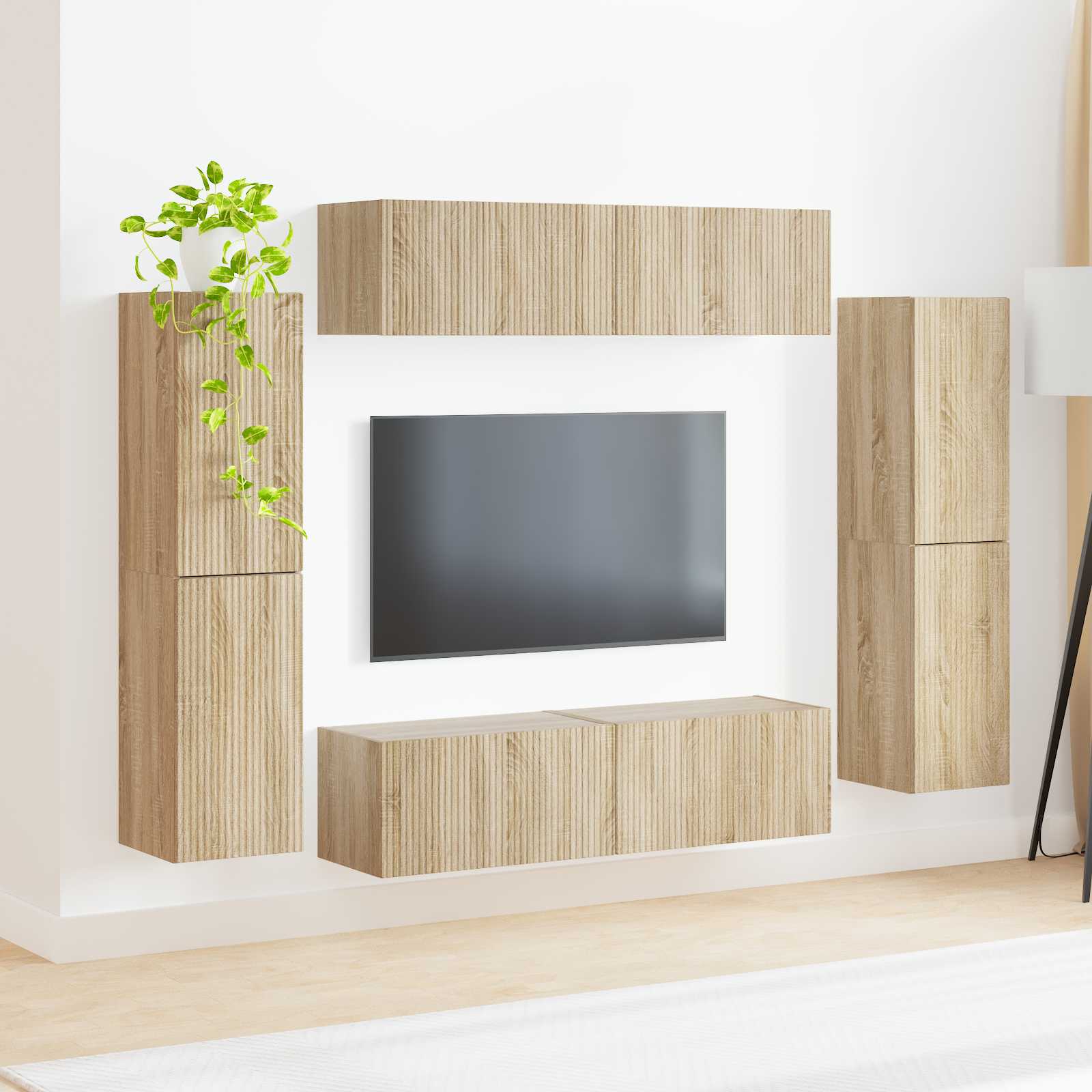 Set TV komoda 8 pcs Sonoma hrast Konstruirano drvo