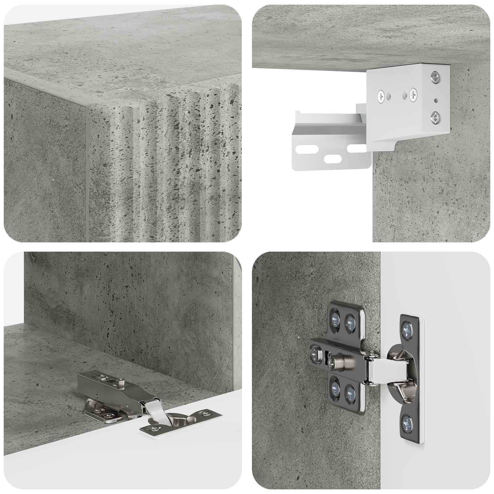 Set TV komoda 8 pcs Betonski sivi Konstruirano drvo