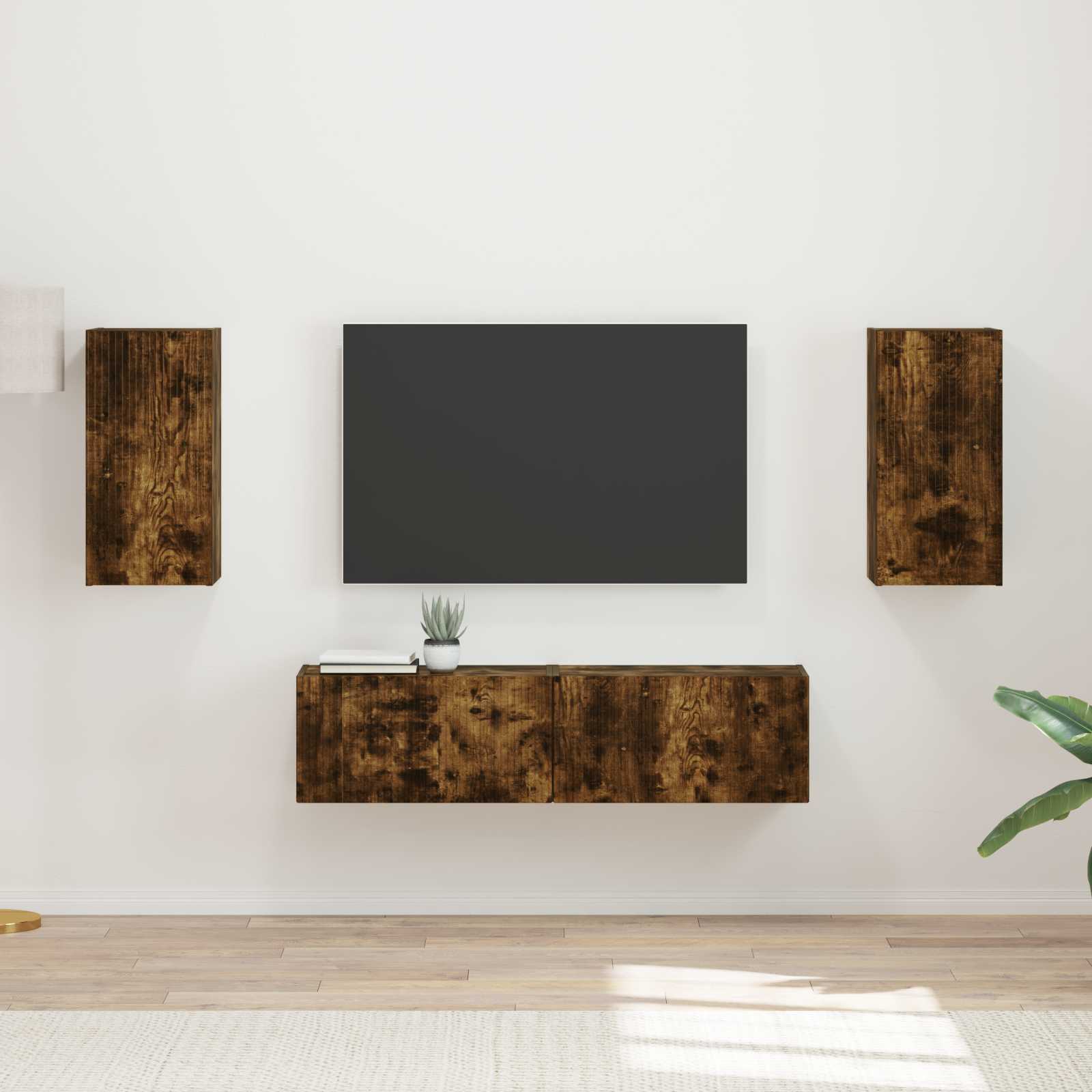 Set TV komoda 4 pcs Dimljeni hrast Konstruirano drvo
