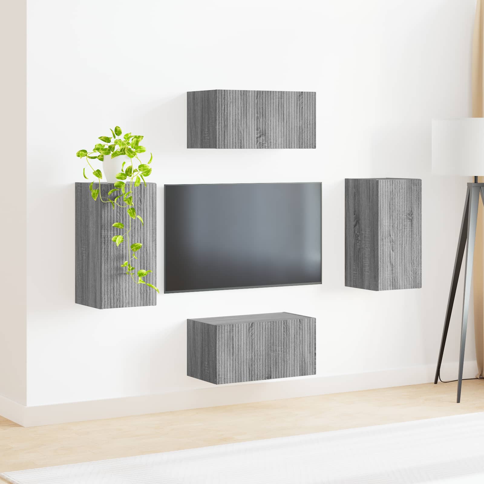 Set TV komoda 4 pcs Siva Sonoma Konstruirano drvo