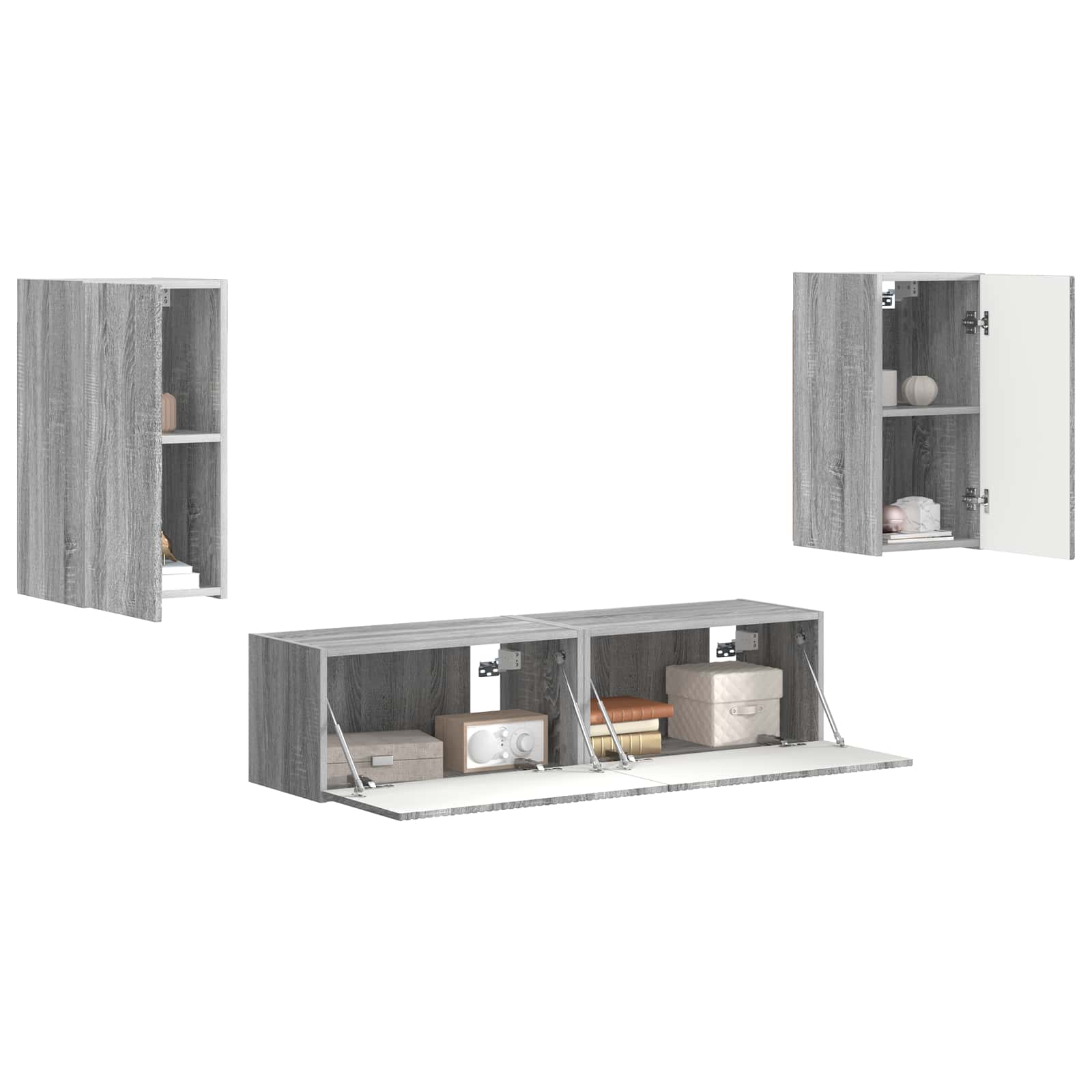 Set TV komoda 4 pcs Siva Sonoma Konstruirano drvo