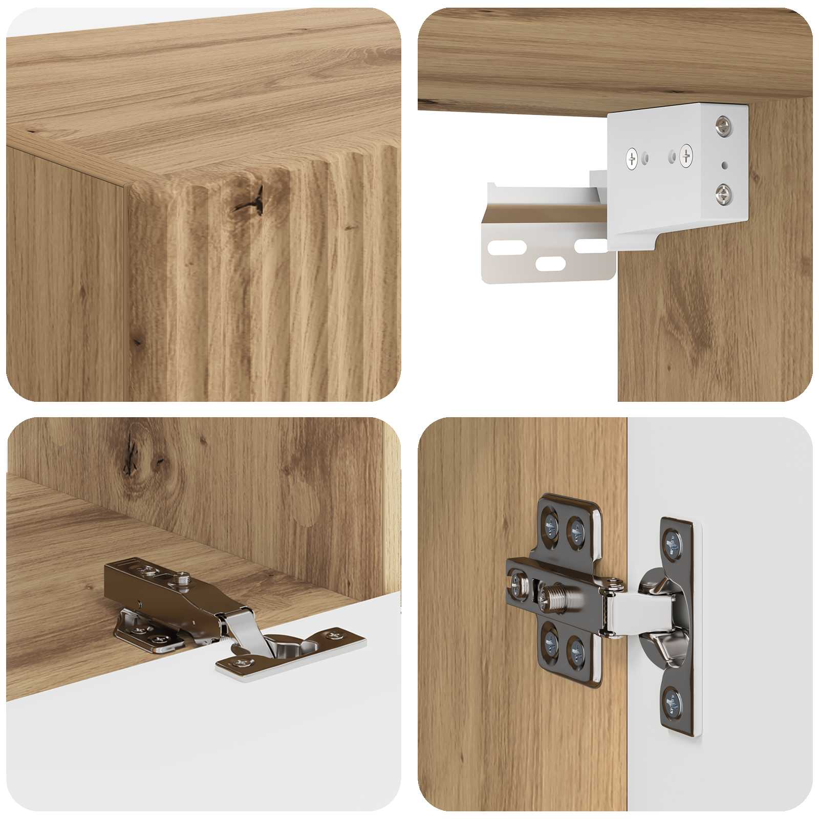 Set TV komoda 4 pcs Umjetnički hrast Konstruirano drvo