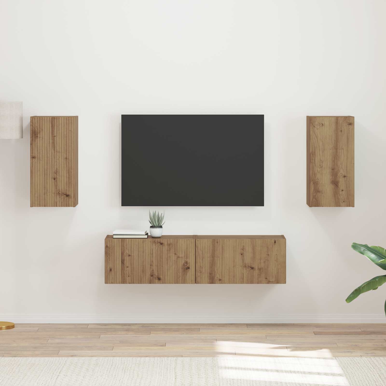 Set TV komoda 4 pcs Umjetnički hrast Konstruirano drvo