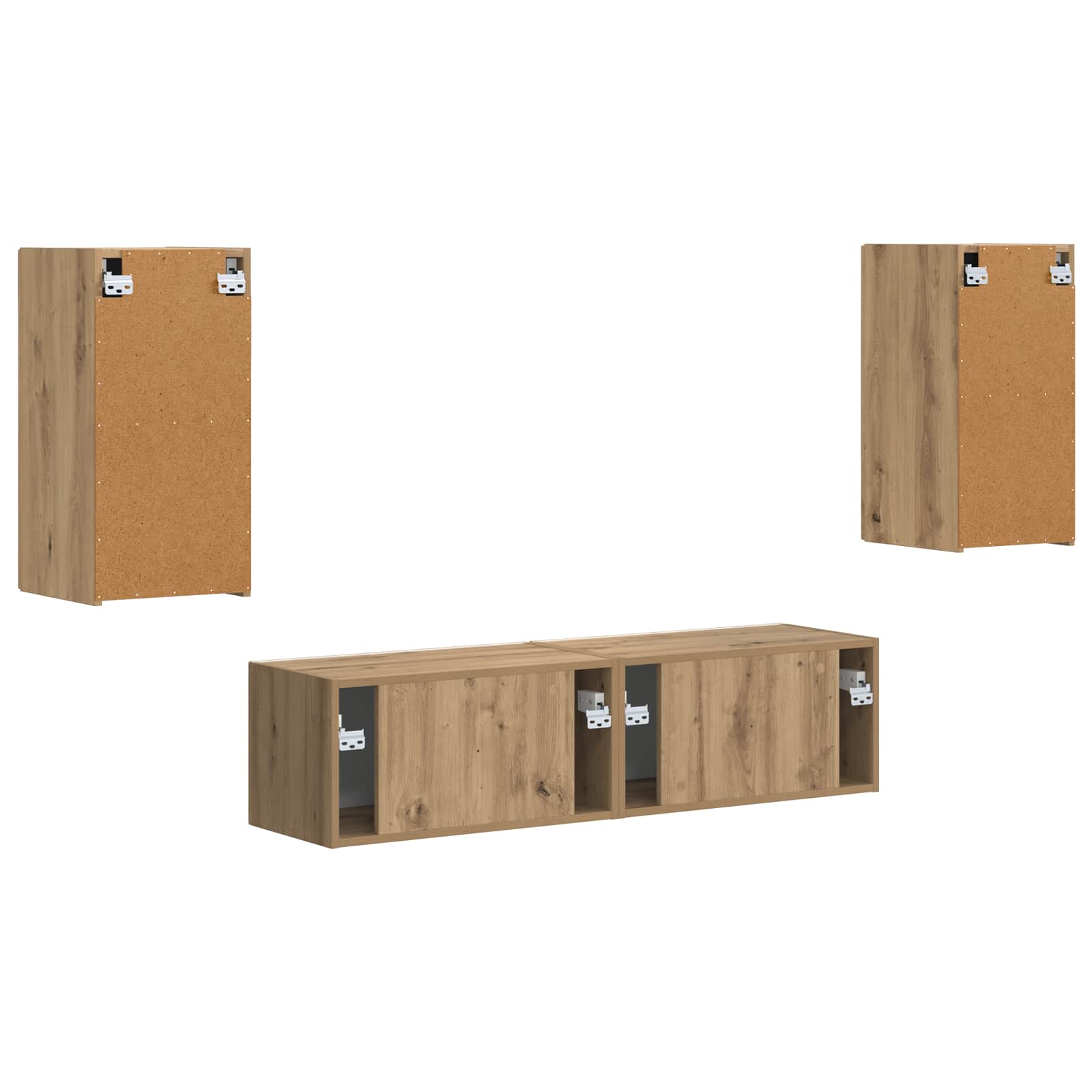 Set TV komoda 4 pcs Umjetnički hrast Konstruirano drvo